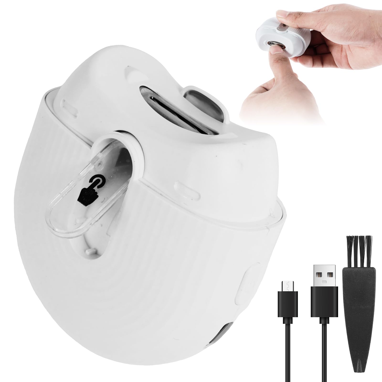 Rechargeable Electric Nail Clipper with LED Light & 2 Speed Settings - Portable Nail Trimmer with Scrap Collector Box - Safe Baby Nail Cutter & Fingernail File - Perfect for Travel, Home Use and Infant Care