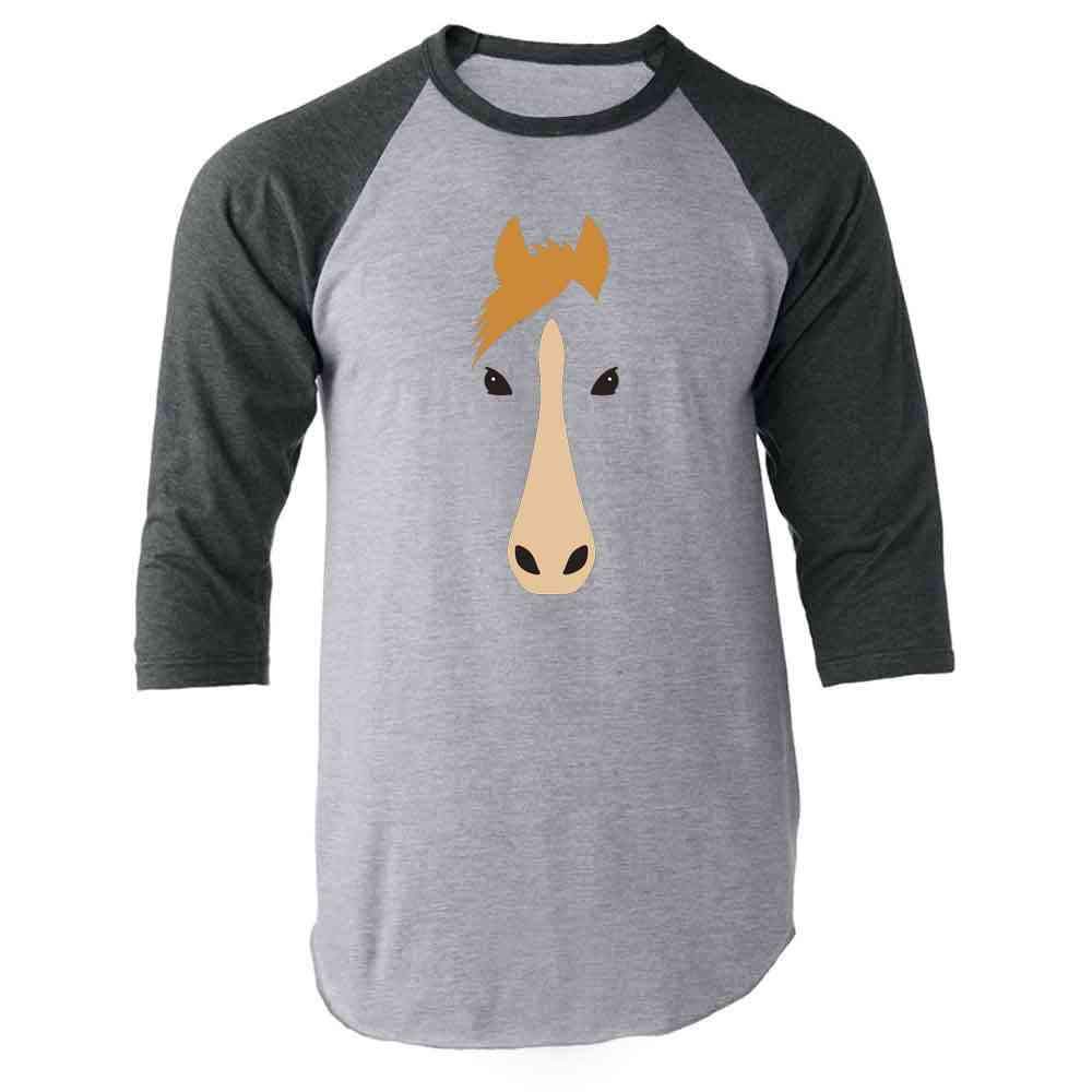 Pop Threads Horse Animal Face Cute Funny Graphic T-Shirt for Men - Casual Wear, Street Style & Gift Idea for Animal Lovers