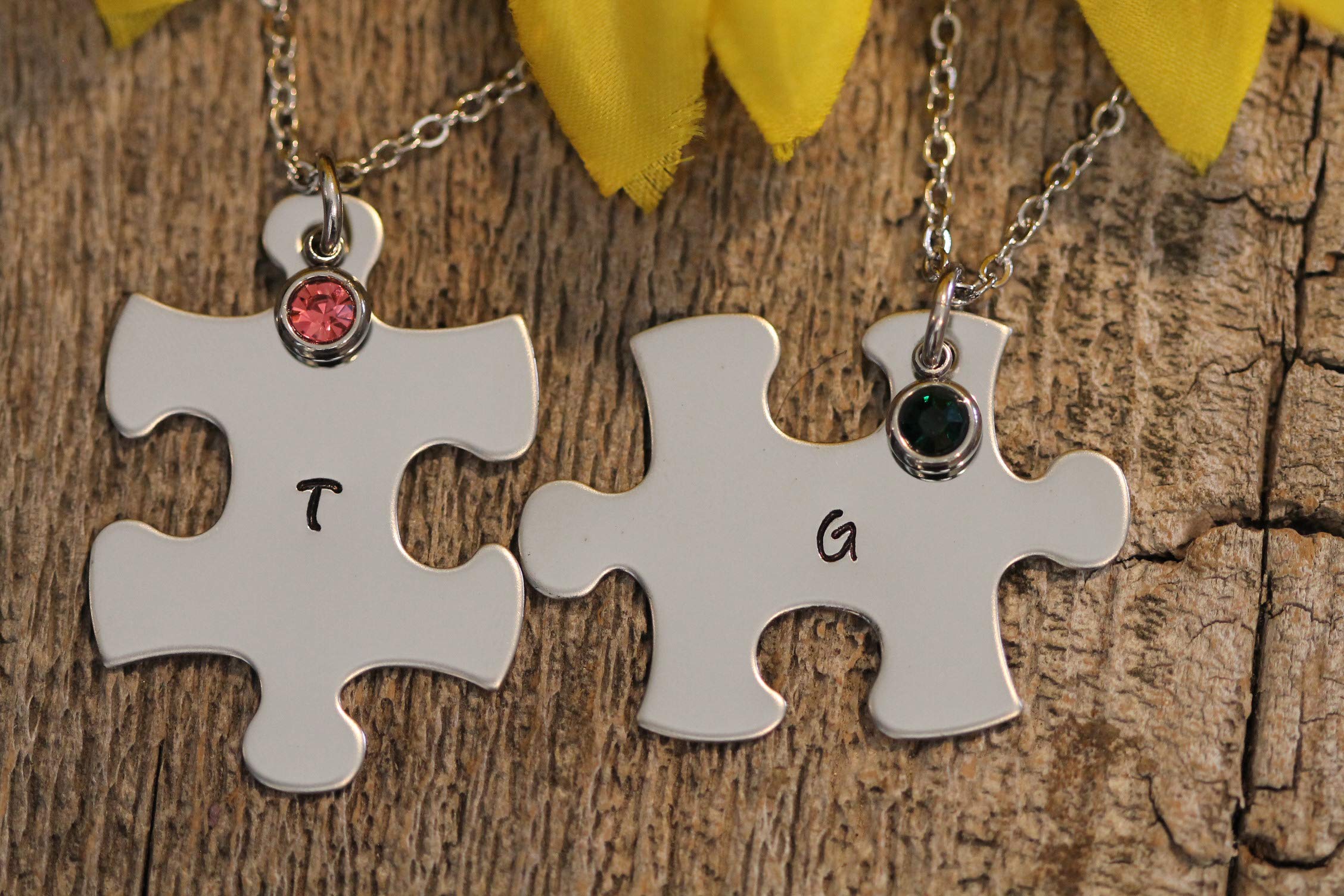 Personalized Initial Puzzle Piece Necklace - Custom Couples & Family Jewelry - Best Friend Necklaces - Autism Awareness Gift for Puzzle Lovers (Perfect for Anniversaries, Birthdays & Special Occasions)