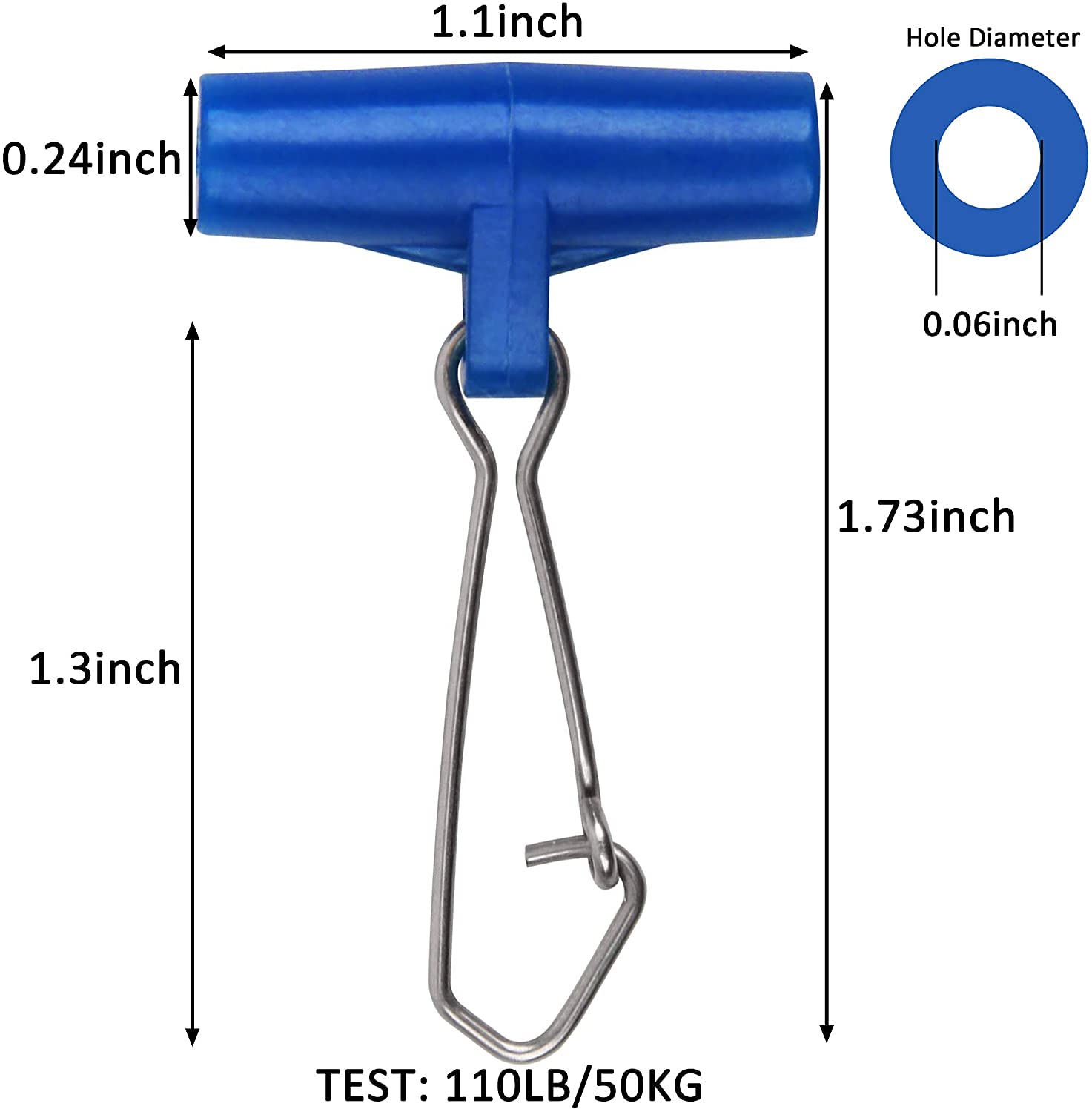Stainless Steel Fishing Sinker Slides with Duo Lock Snap - High Strength Sinker Sliders with Hooked Snap for Catfish & Striper Surf Fishing Rigs - Perfect for Saltwater & Freshwater Fishing Weights