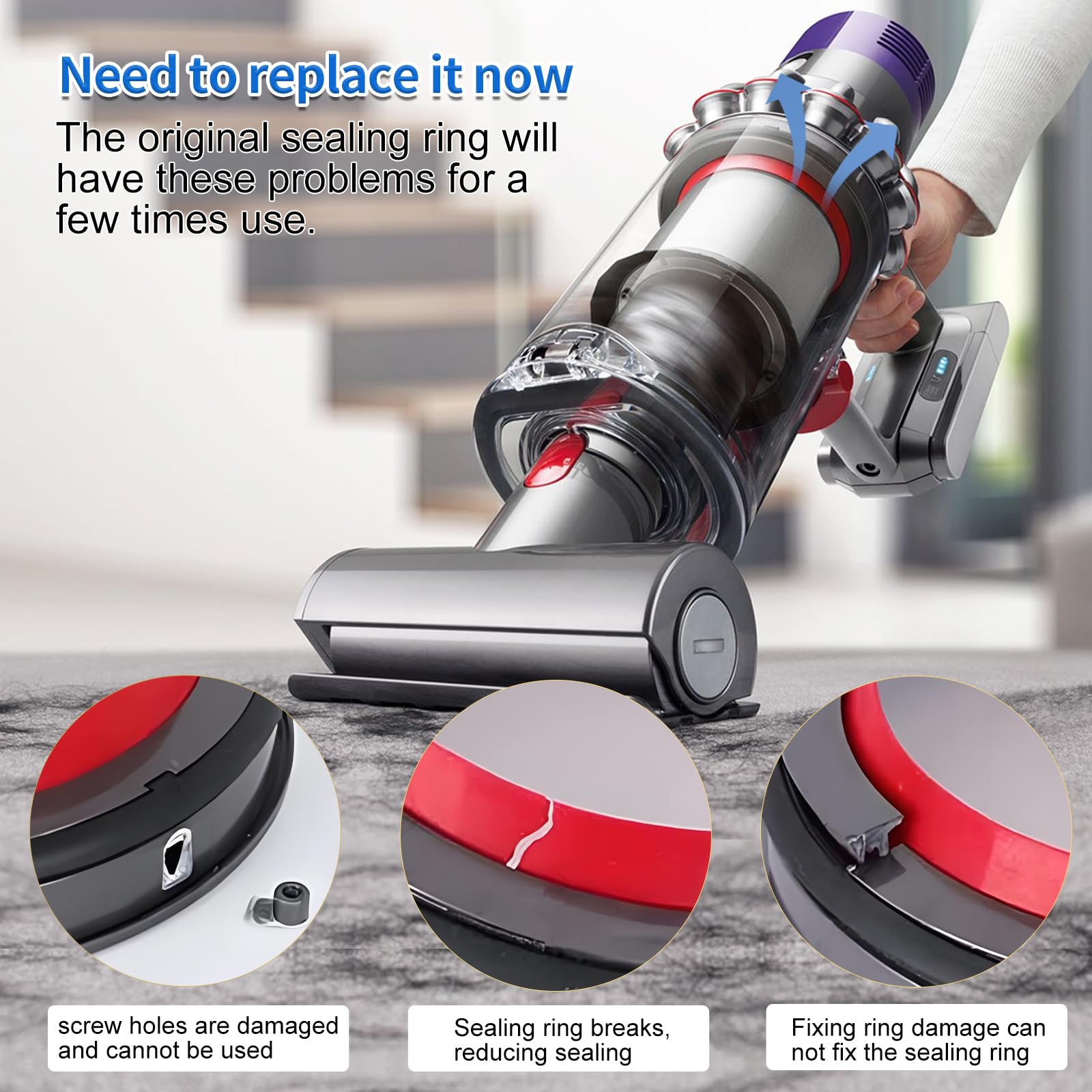 Dyson V11 V15 SV14 SV15 SV22 Vacuum Cleaner Dust Bin Top Fixed Sealing Ring Replacement | Dust Bucket & Dirt Cup Repair Accessories | Perfect for Home Cleaning & Vacuum Maintenance