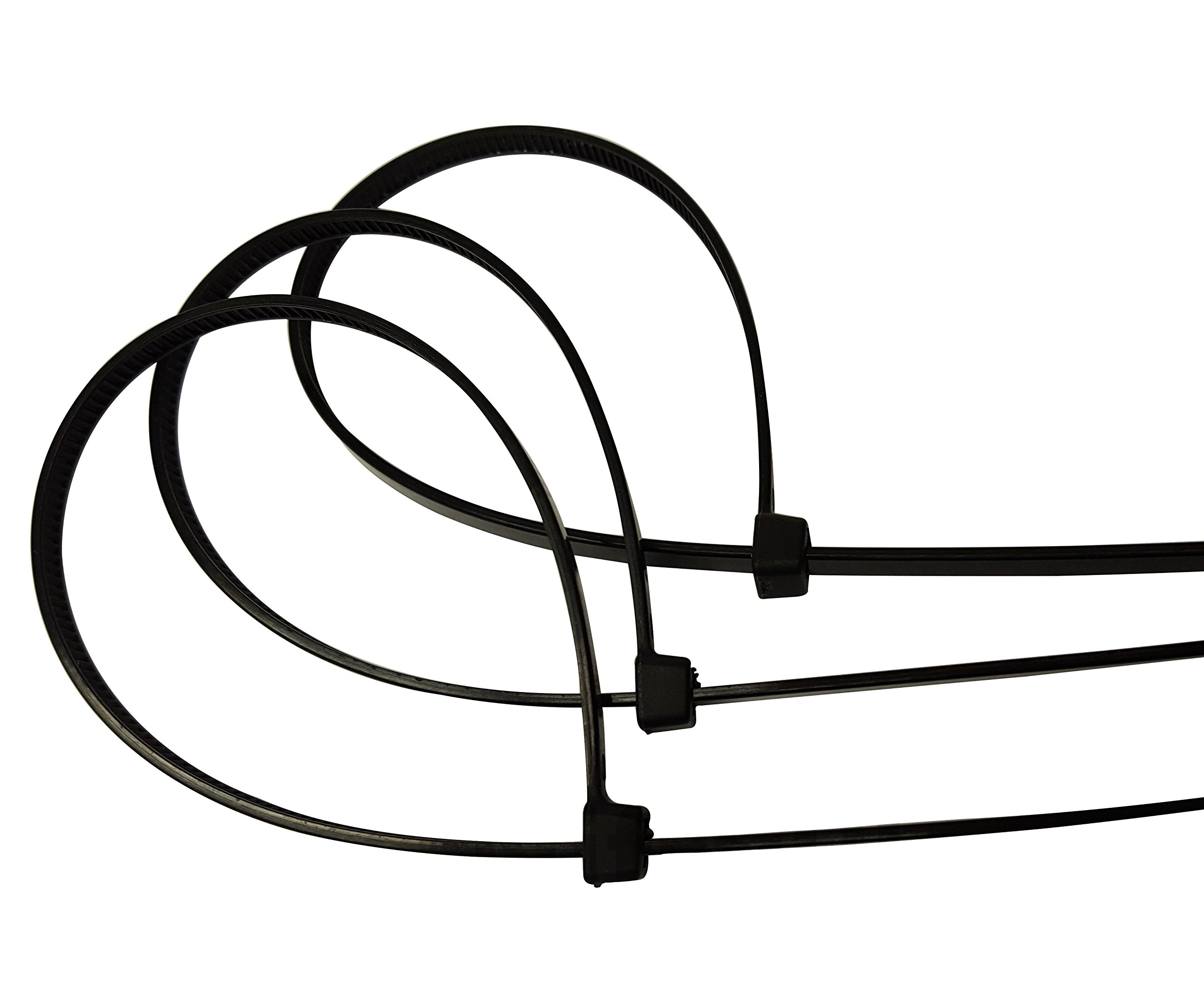 14 Inch Heavy Duty Cable Zip Ties - 100 Pack Black | 75 lbs Tensile Strength, UV Resistant & Weatherproof | Ideal for Home Organization, DIY Projects & Outdoor Use