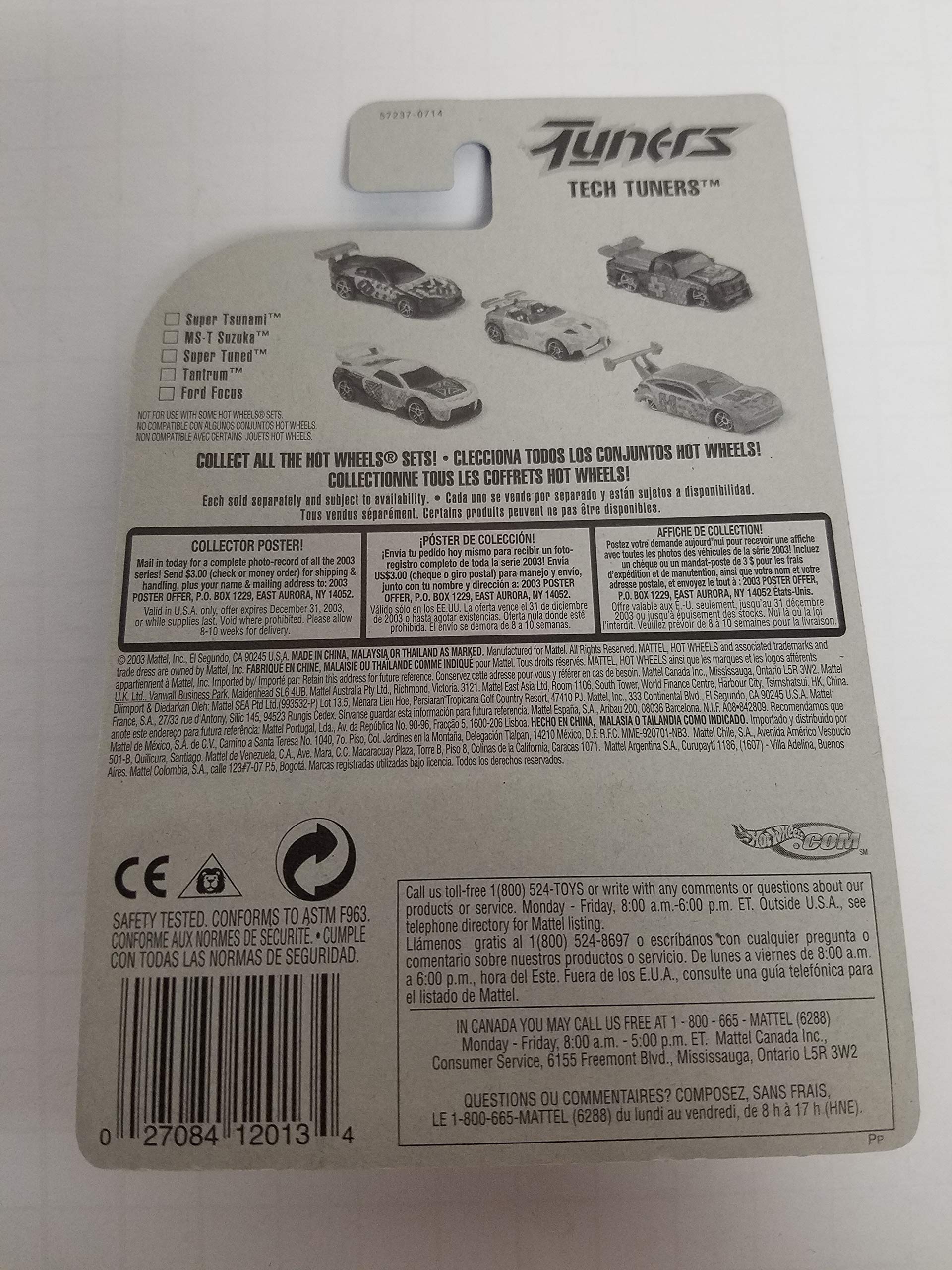Super Tsunami Tech Tuners 1/5 Scale 2003 Hot Wheels No. 100 Die-Cast Model Car - Rare Collectible for Display & Racing Enthusiasts