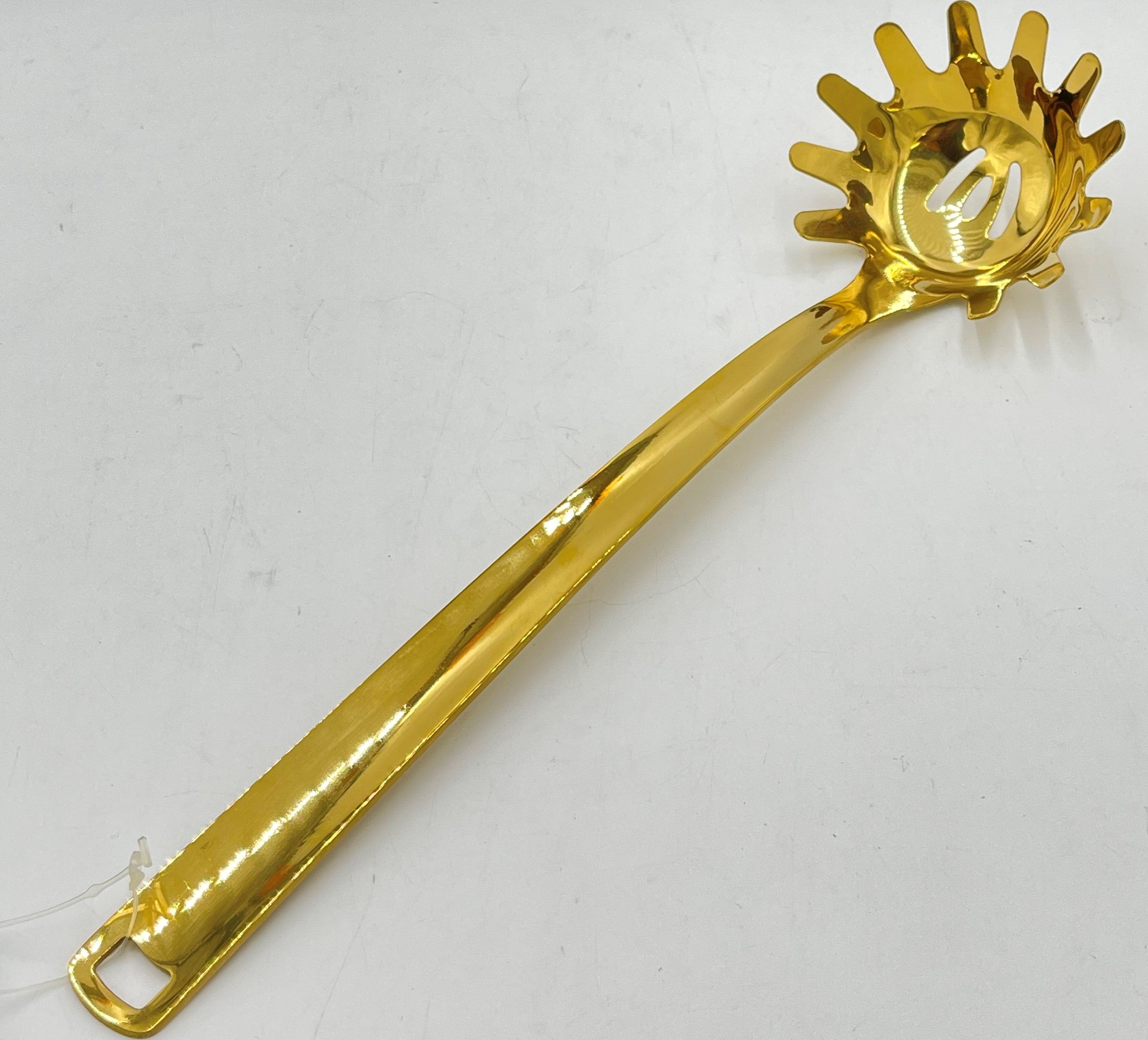 12.75x3.5 Inch Stainless Steel Spaghetti Server with Gold Finish - Perfect for Pasta Serving, Italian Dinners & Kitchen Essentials
