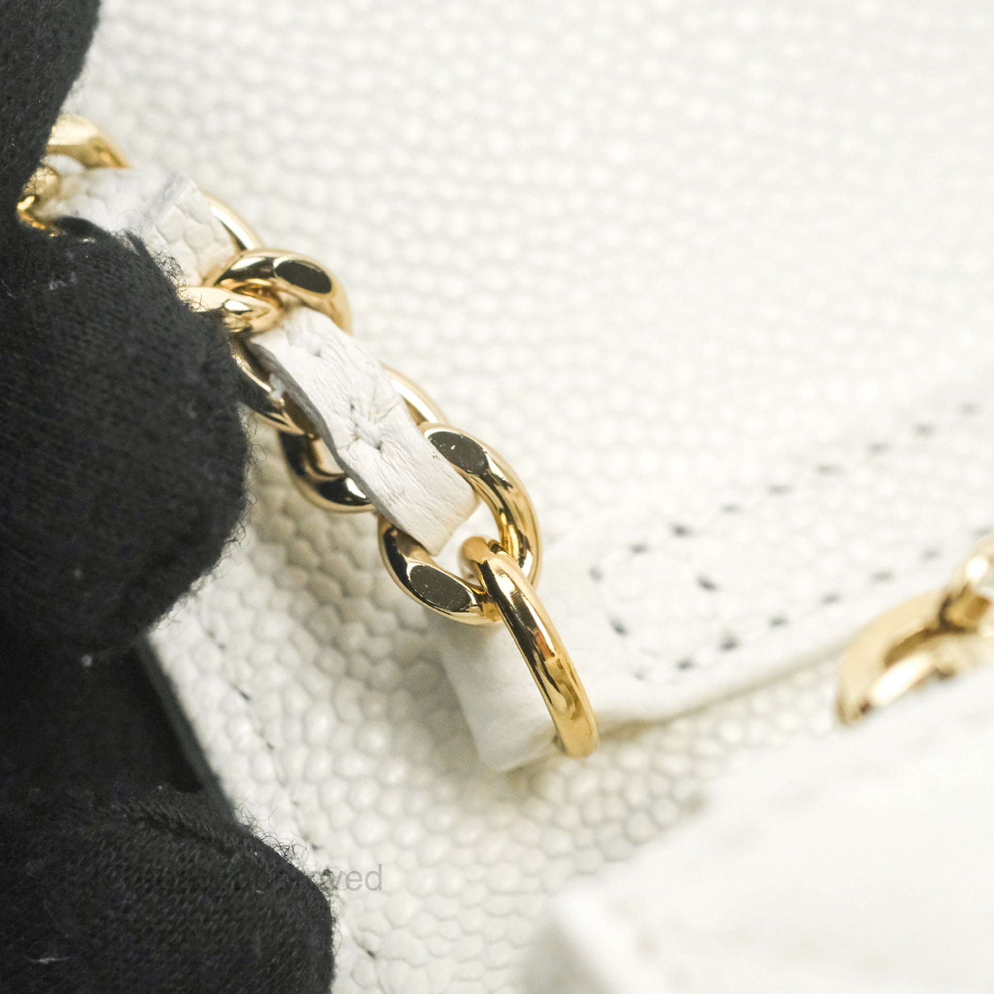 Chanel Business Affinity Clutch with Chain - White Caviar Leather & Gold Hardware - Luxury Evening Bag for Women, Perfect for Parties, Weddings & Special Occasions