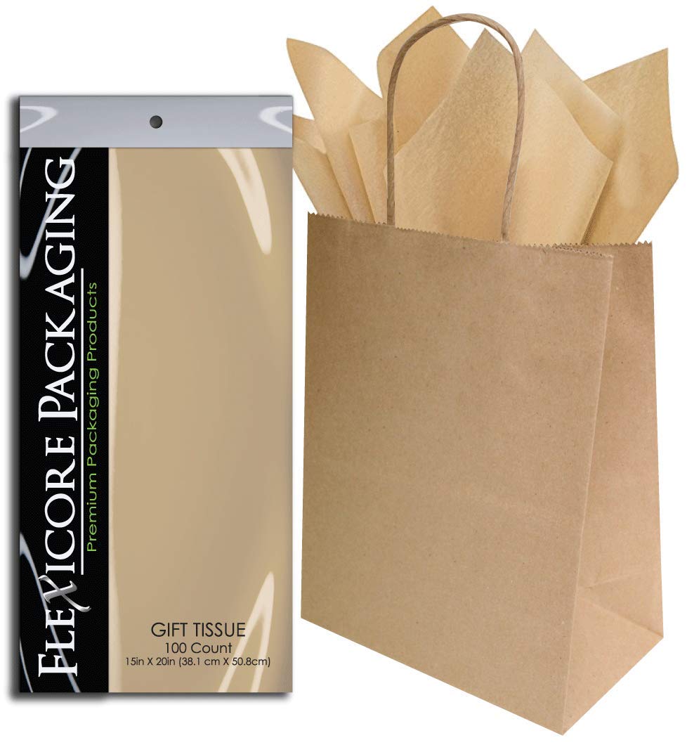 Eco-Friendly Kraft Paper Gift Bags & Tissue Wrap - 8