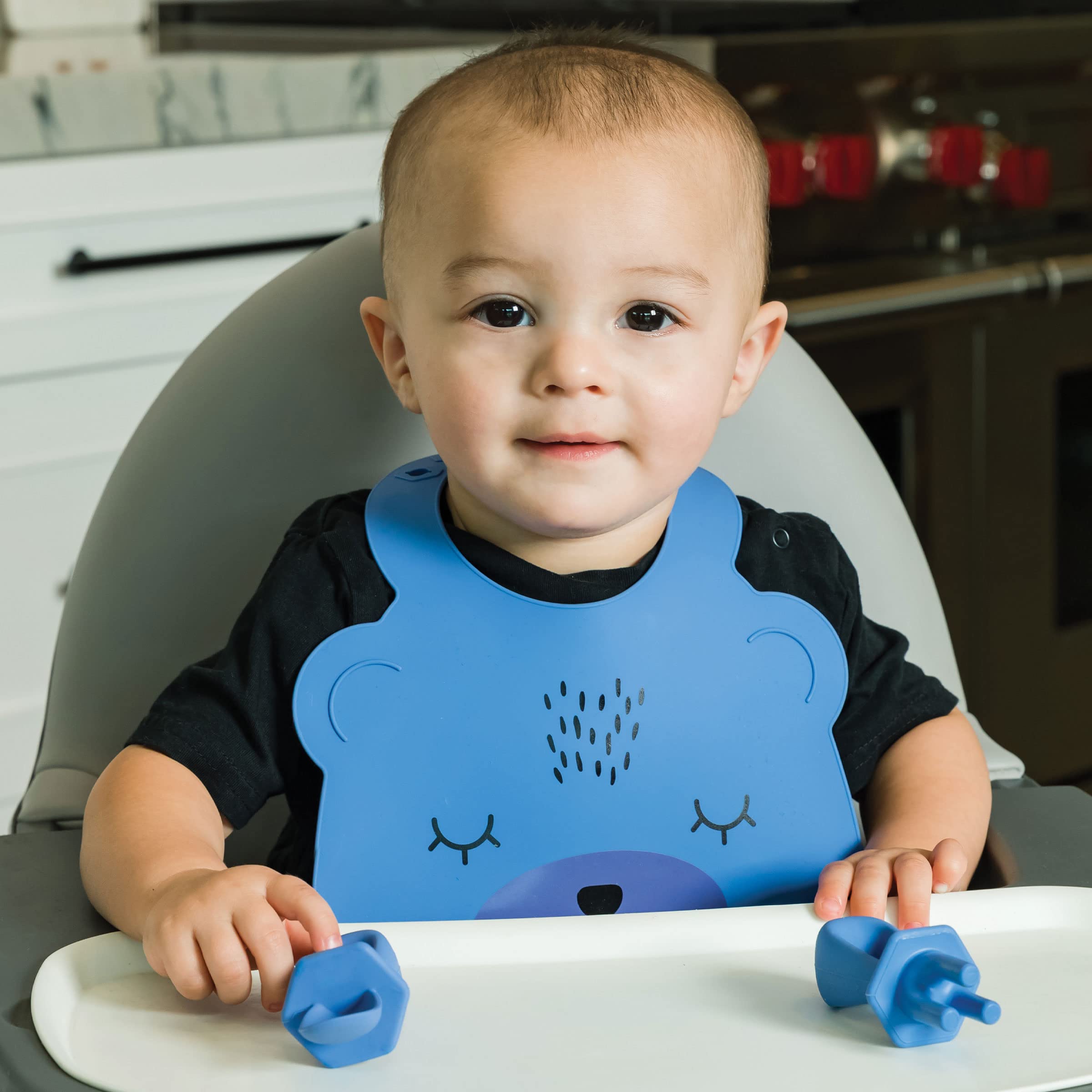 Tiny Twinkle Roll-Up Silicone Baby Bib - Soft, Durable & Waterproof Feeding Bib with Food Catcher Pocket for Easy Cleanup | Perfect for Infants & Toddlers at Mealtime