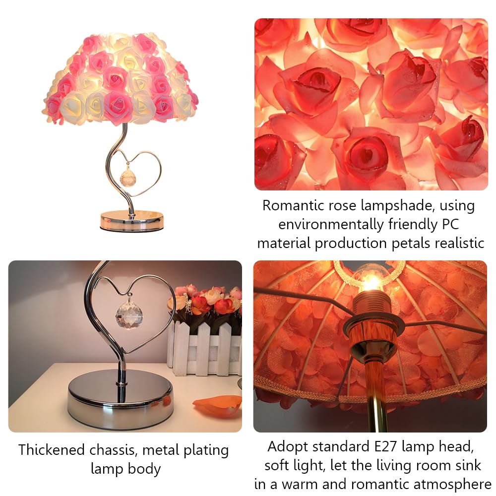 Romantic Rose Flower Table Lamp - Artificial Rose Bouquet Night Light for Bedroom, Valentine's Day Gift, Wedding & Party Decor (Yellow & Pink) | Perfect for Bedside Lighting, Anniversary Gifts & Romantic Home Decor
