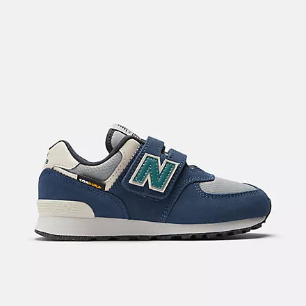 New Balance Kids 574 Hook & Loop Sneakers - Navy/Grey | Comfortable & Durable for School, Play & Everyday Wear