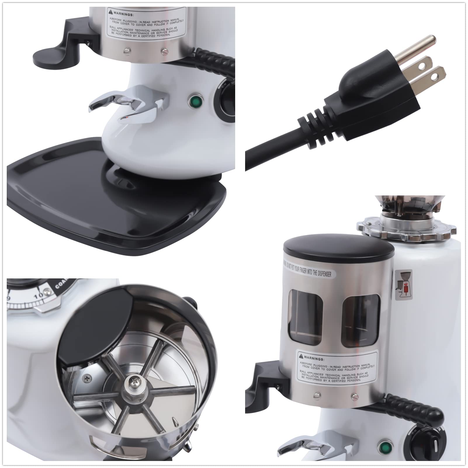 350W Electric Coffee Grinder - Commercial & Home Espresso Bean Grinder with Automatic Burr Mill, 1400 RPM Professional Coffee Grinding Machine for Fresh Brews - Perfect for Kitchen, Office & Coffee Shops