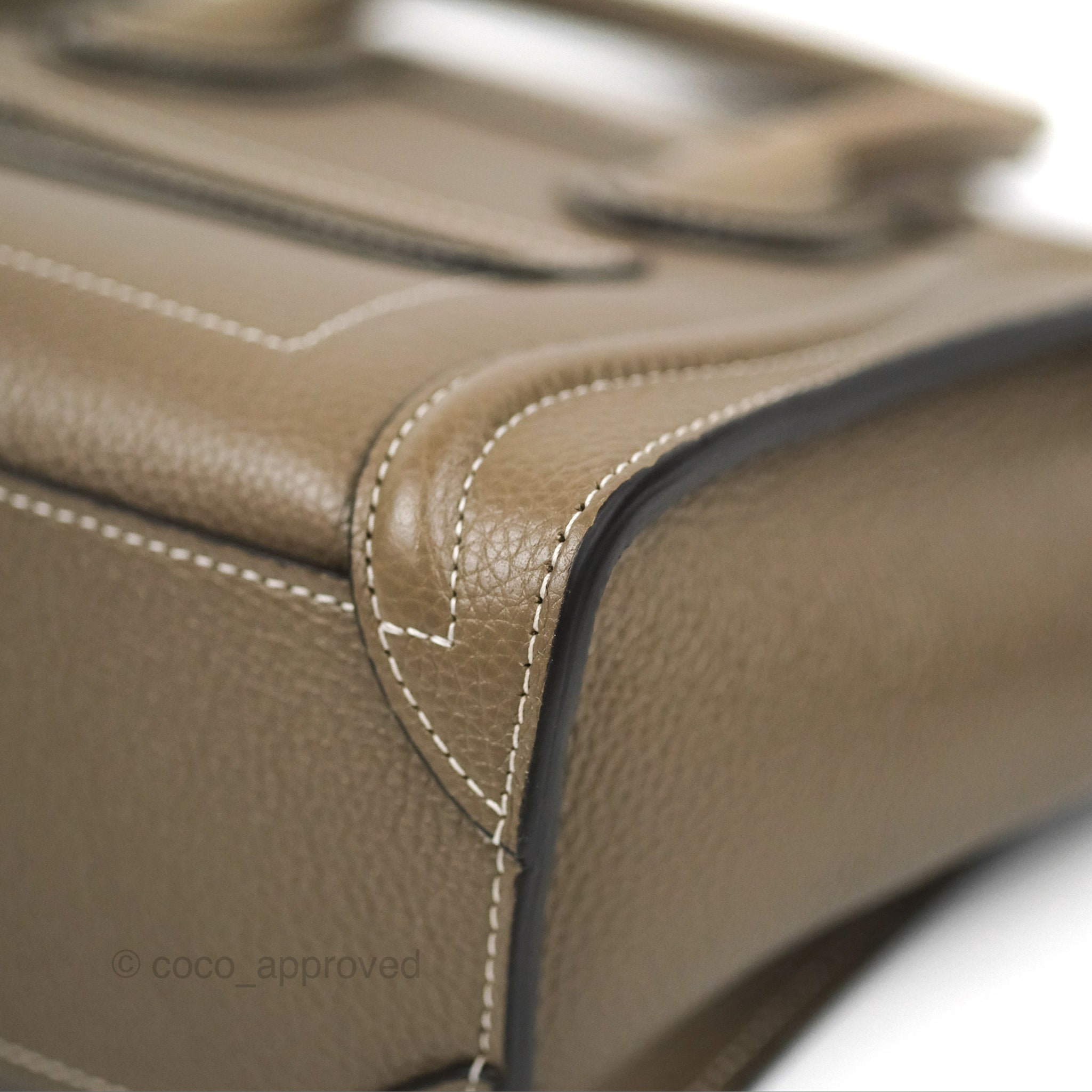 Celine Nano Luggage Bag in Souris Drummed Calfskin Leather - Luxury Crossbody Purse for Women, Perfect for Work, Travel & Everyday Use