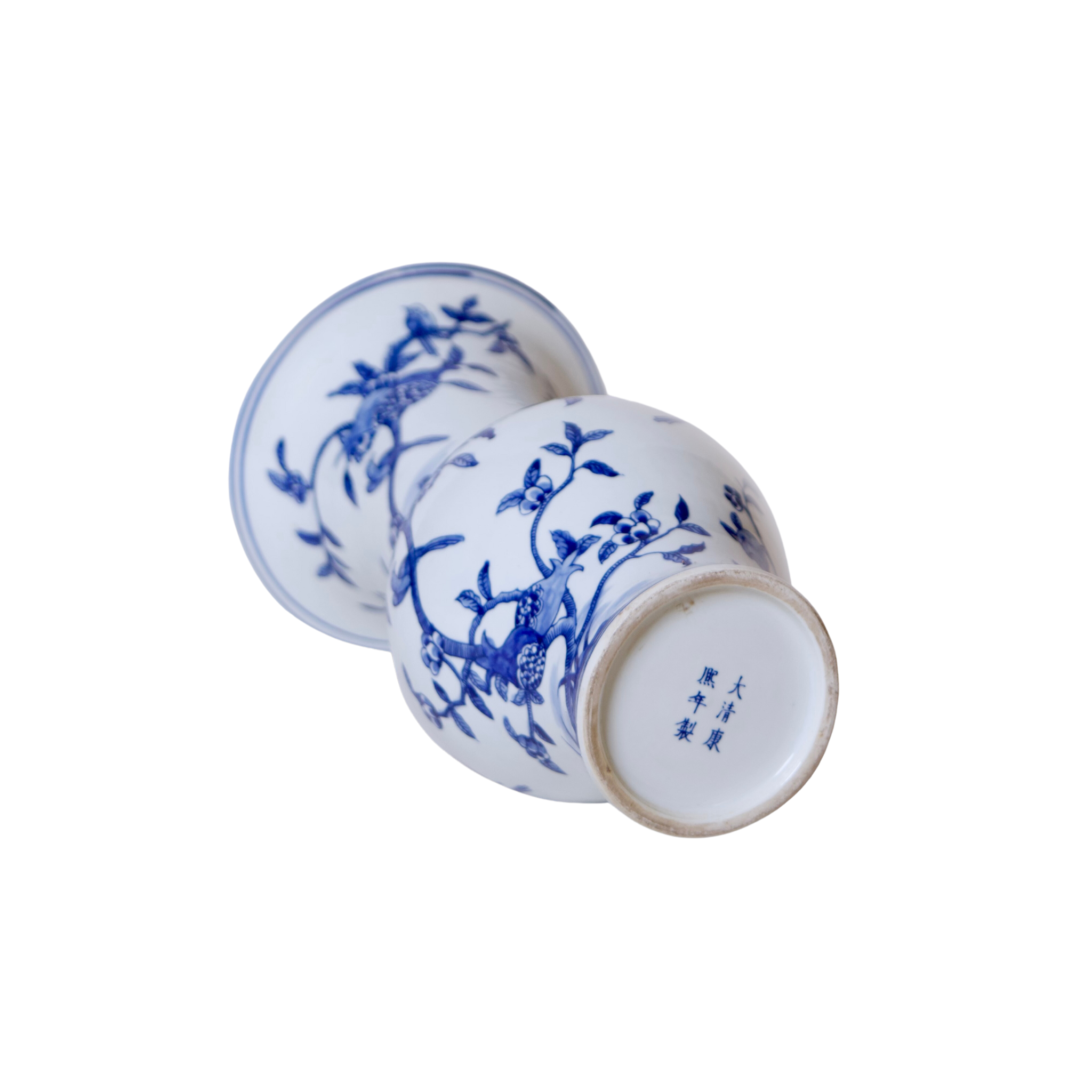 Blue and White Porcelain Pomegranate Baluster Vase - Handcrafted Chinese Ceramic Decorative Vase for Home Decor, Wedding Centerpiece & Luxury Gift