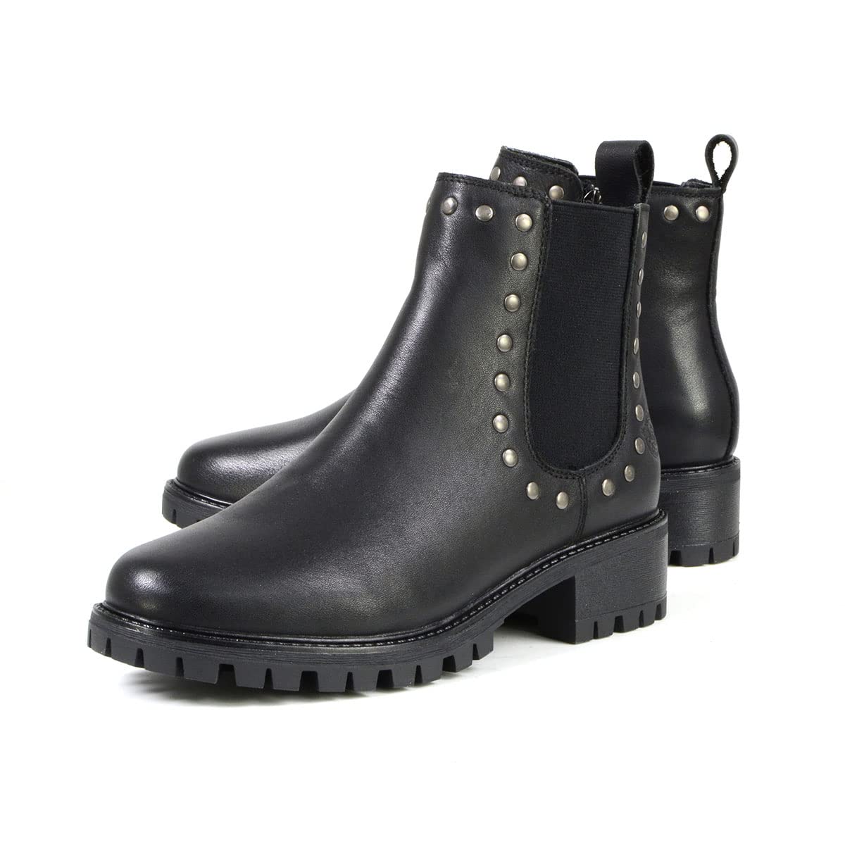 Milwaukee MBL9457 Women's Black Leather Ankle Boots with Rivets - Fashion Booties for Casual Wear & Night Out - Size 8