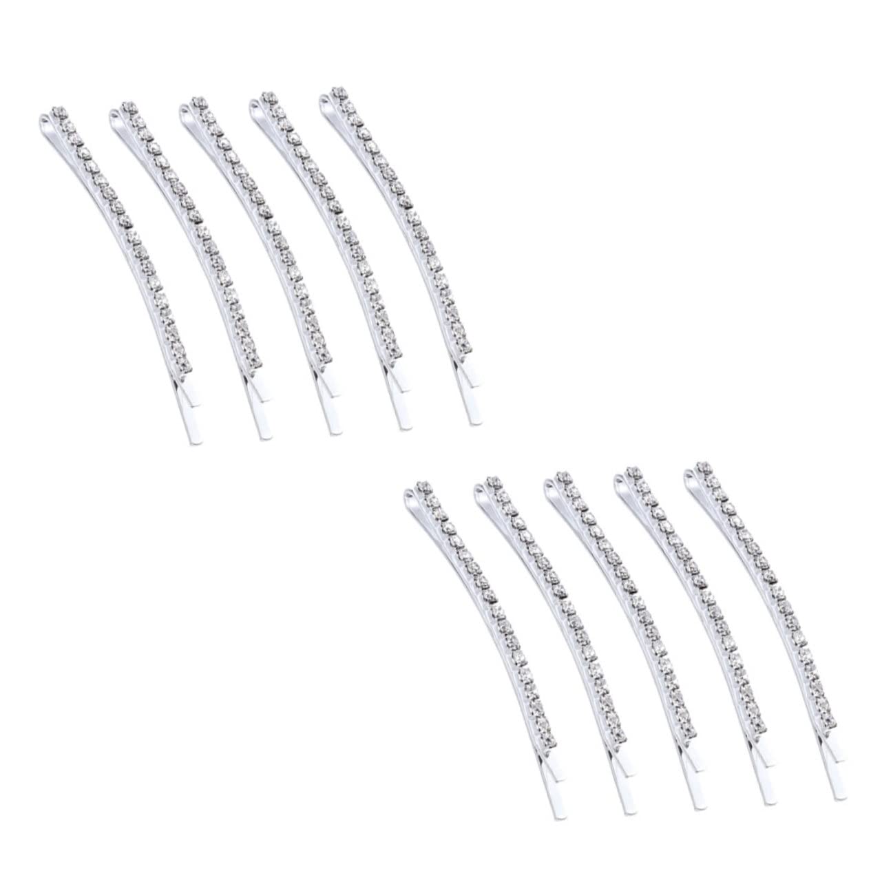 Minkissy Rhinestone Hairpins Set - Silver Bang Clips for Women | Elegant Bobby Pins & Hair Accessories for Weddings, Parties & Daily Styling