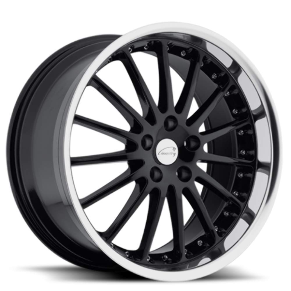 Whitley Gloss Black Wheel with Machined Lip - 20x10 Inches, 5x108mm Bolt Pattern - Premium Alloy Rims for Trucks & SUVs - Perfect for Off-Roading & Custom Car Upgrades