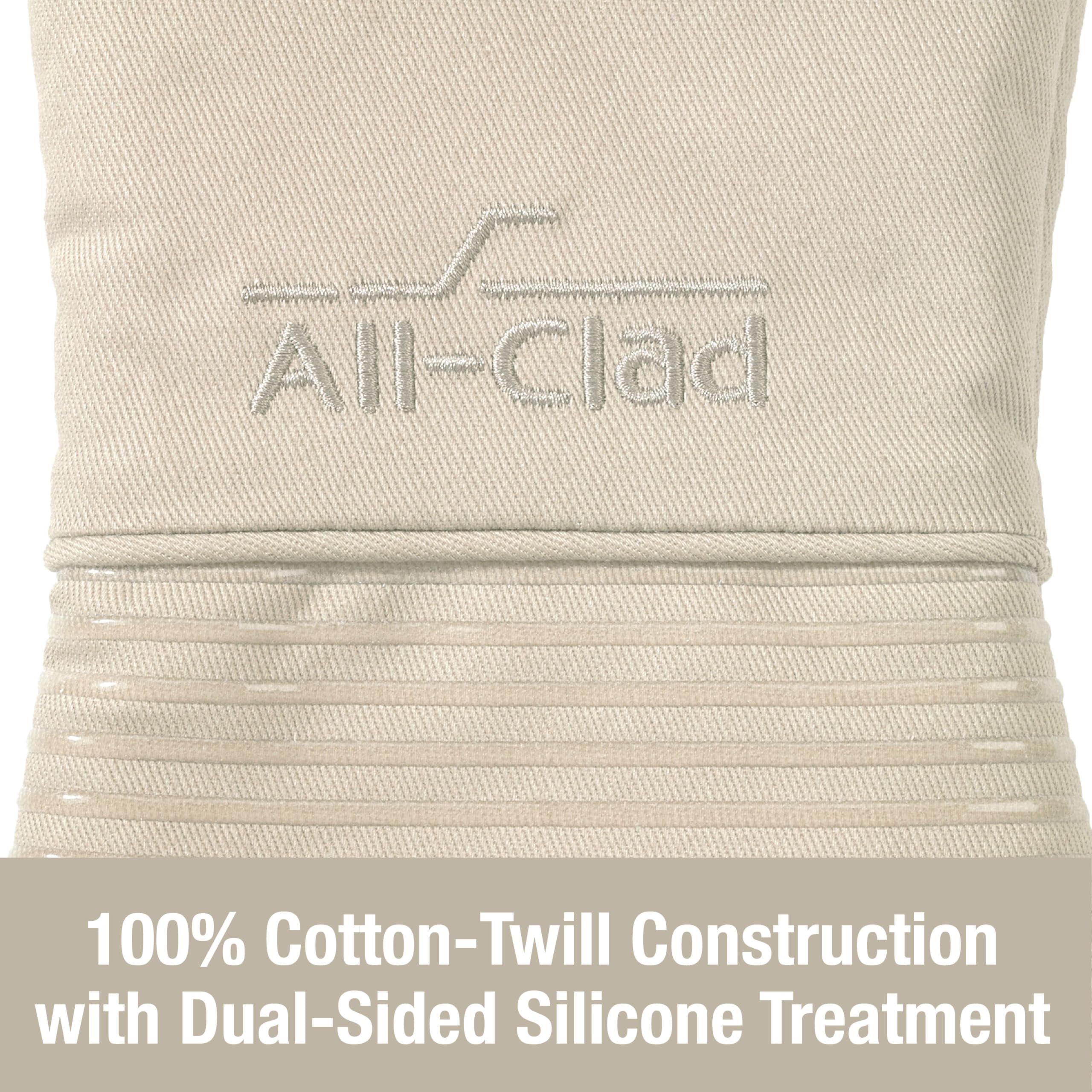 All-Clad Premium Silicone Oven Mitt - Heat Resistant to 500°F, 100% Cotton & Silicone Kitchen Glove (14