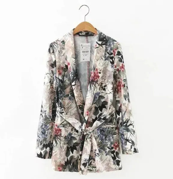 Vintage Floral Blazer for Women - Elegant Retro Floral Print Jacket - Casual Office Wear & Spring Outfits - Perfect for Work, Dates & Special Occasions