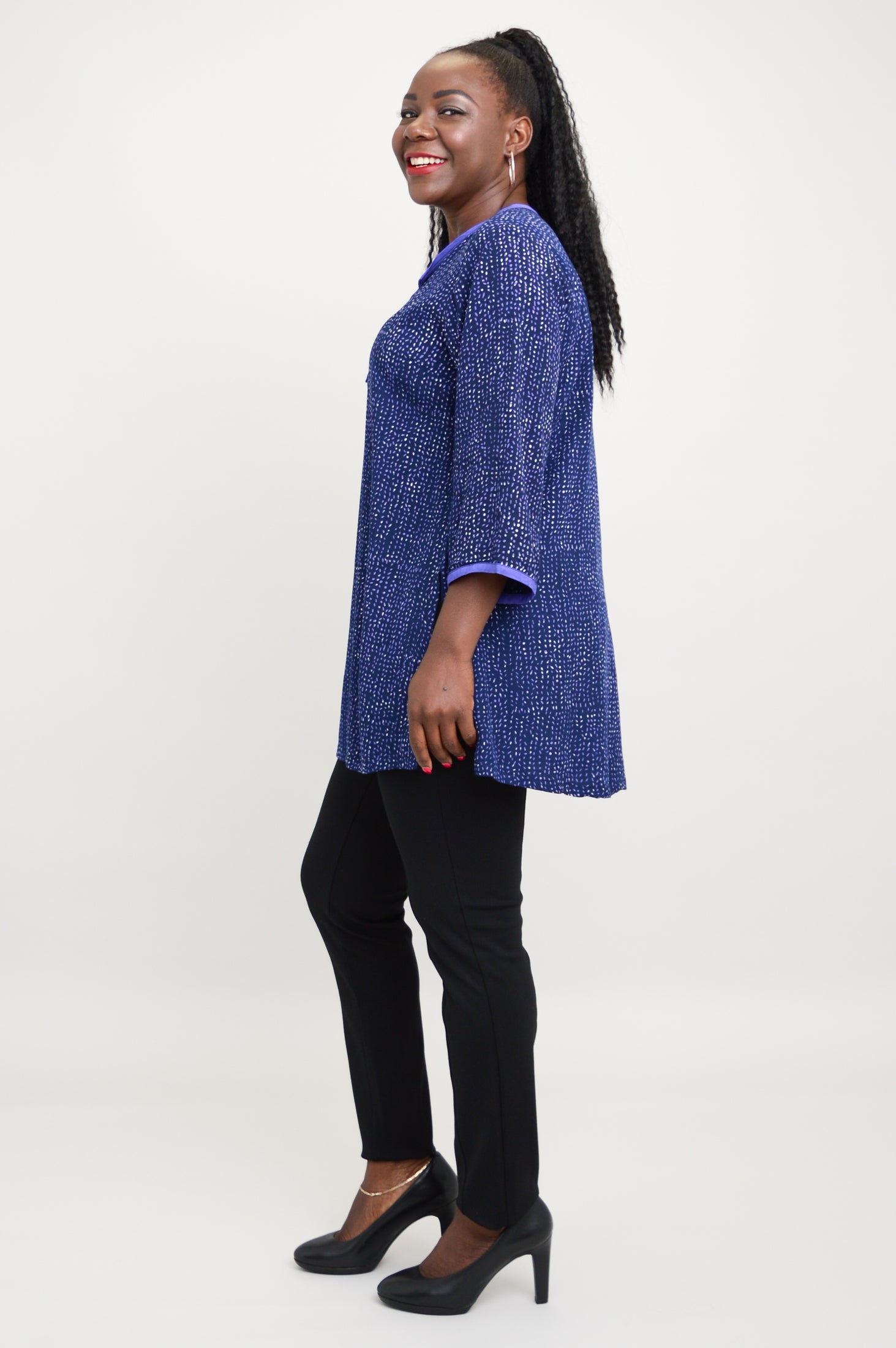 Stylish Kary Top in Akimi Purple - Trendy Women's Fashion Blouse for Casual Wear, Office & Date Nights
