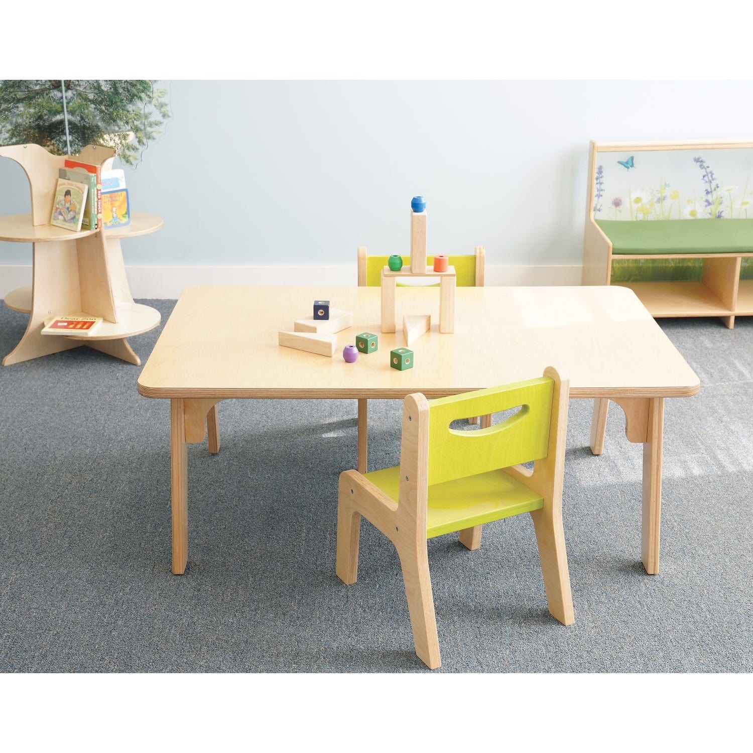 Whitney Plus Rectangle Table - 18 Inch Height Modern Dining Table for Small Spaces, Kitchen, or Breakfast Nook | Perfect for Apartments, Condos, and Cozy Homes