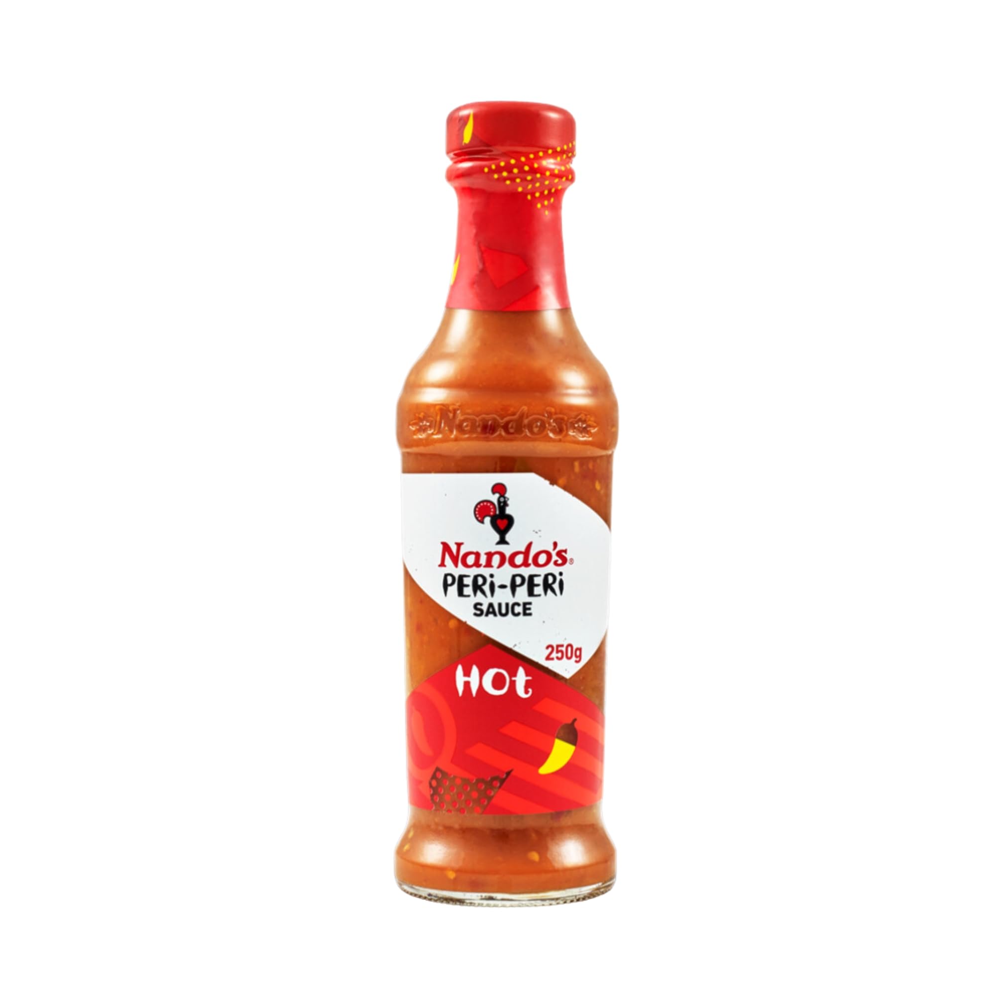 Nando's Hot Peri-Peri Sauce 250ml - Spicy African Chili Sauce for Grilling, Marinades & Cooking - Perfect for Chicken, Seafood & BBQ Dishes