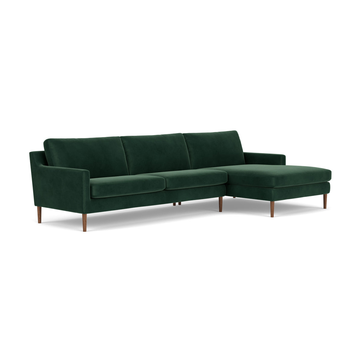Astha Velvet Right Chaise Sofa - Luxurious Modern Sectional Couch for Living Room, Lounge & Home Theater - Comfortable Upholstered Furniture with Soft Velvet Fabric