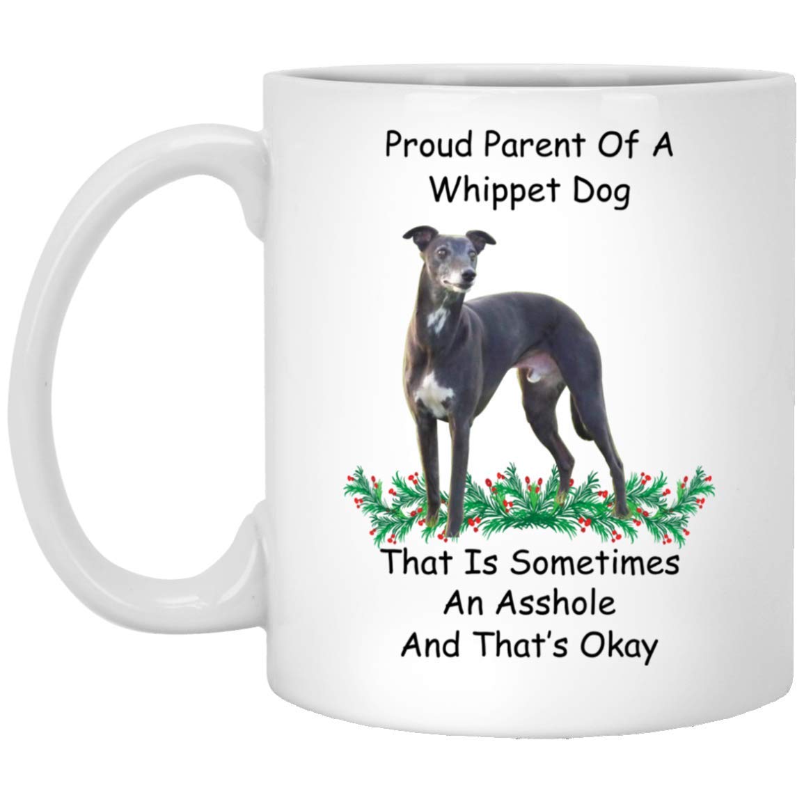 Whippet Blue Proud Parent Coffee Mug - 11oz Funny Christmas Gift 2024 - Perfect for Dog Lovers, Office Use & Holiday Gifting