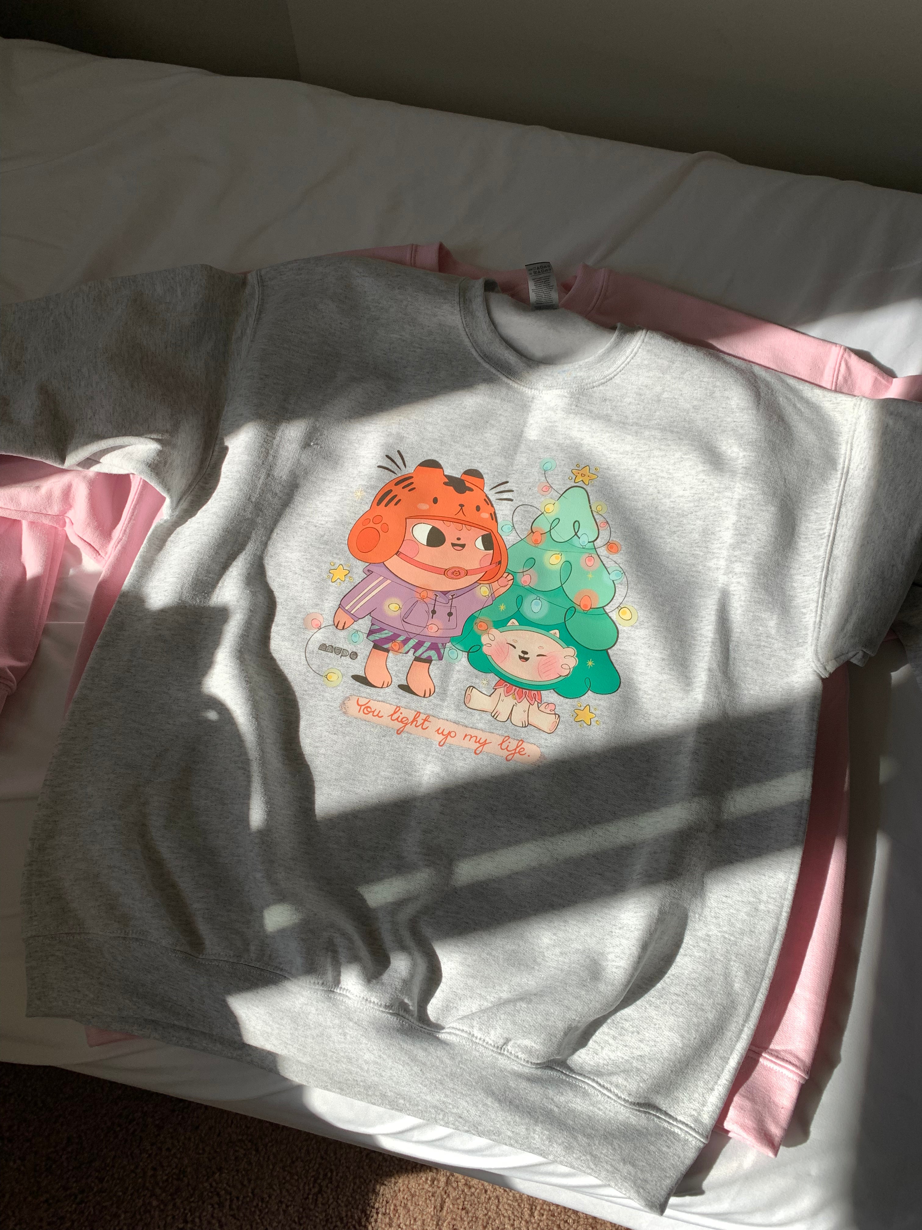You Light Up My Life Embroidered Crewneck Sweatshirt - Comfortable Cotton Pullover for Women - Perfect for Casual Wear, Date Nights & Gifting