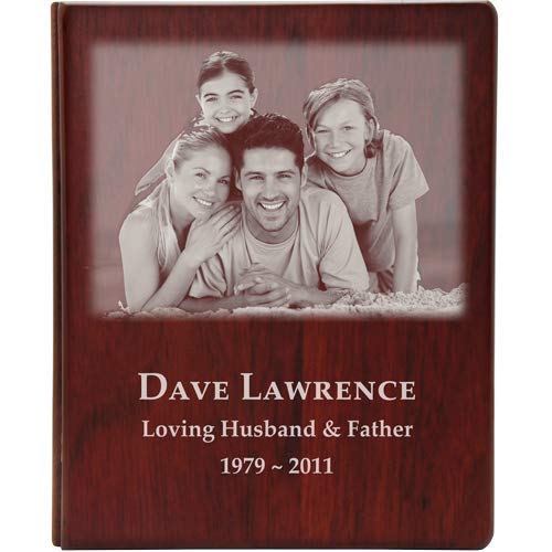 Memorial Funeral Guest Book - Elegant Wooden Binder with Inserts for Funeral Services, Memorials & Sympathy Events - Portrait Style Keepsake for Honoring Loved Ones