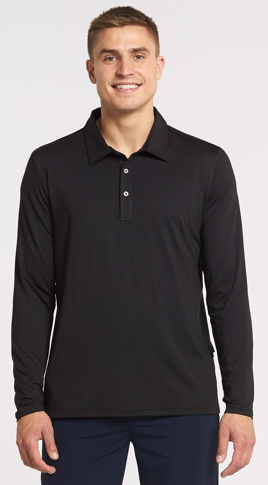 Solbari UPF 50+ Men's Sun Protection Long Sleeve Polo Shirt - UV Blocking, Breathable, Quick-Dry Fitness & Golf Shirt for Outdoor Activities, Hiking, Fishing