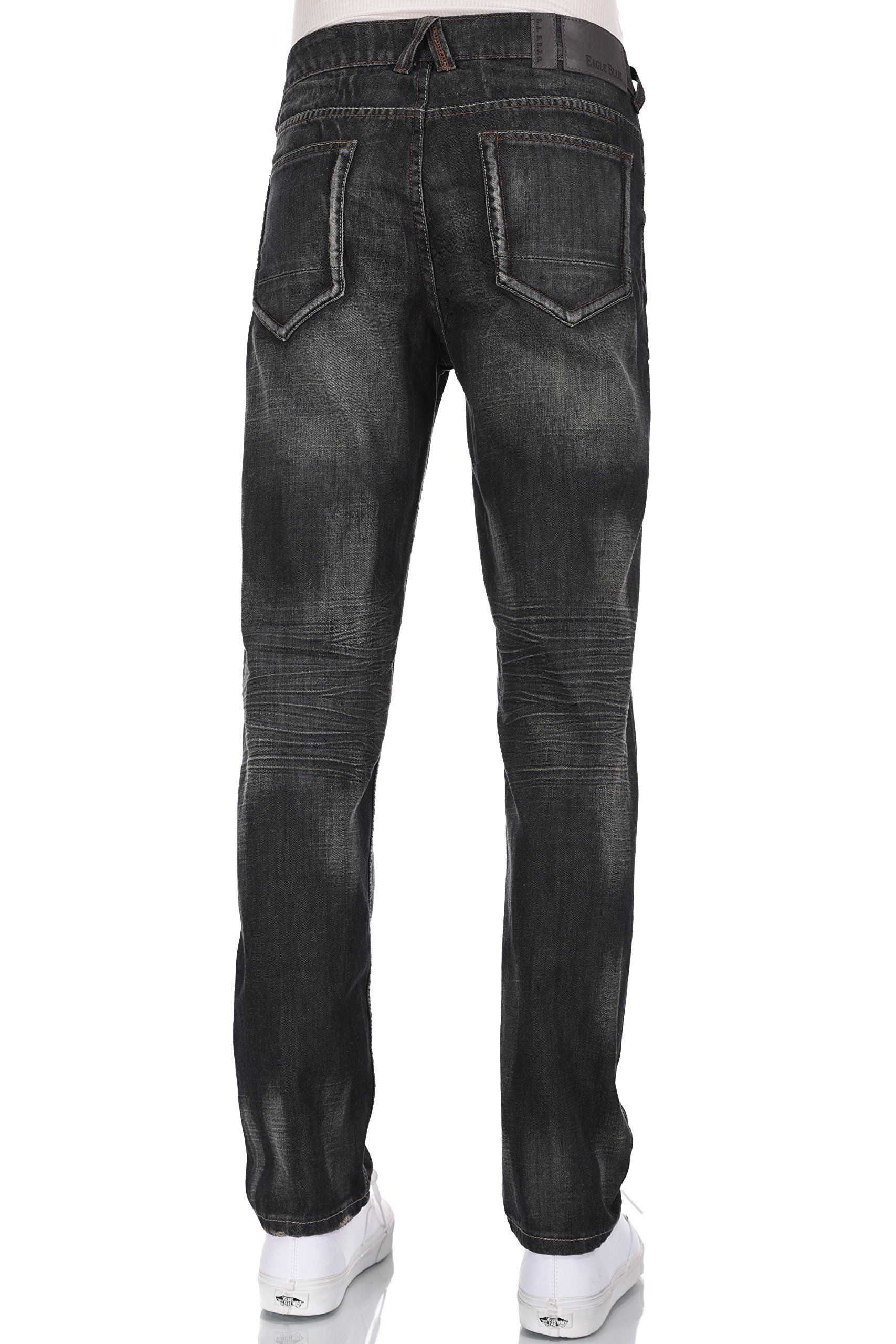 Premium Eagle Blue Slim Straight Black Jeans for Men - Stylish & Comfortable Denim Pants for Casual Wear, Work & Everyday Outfits