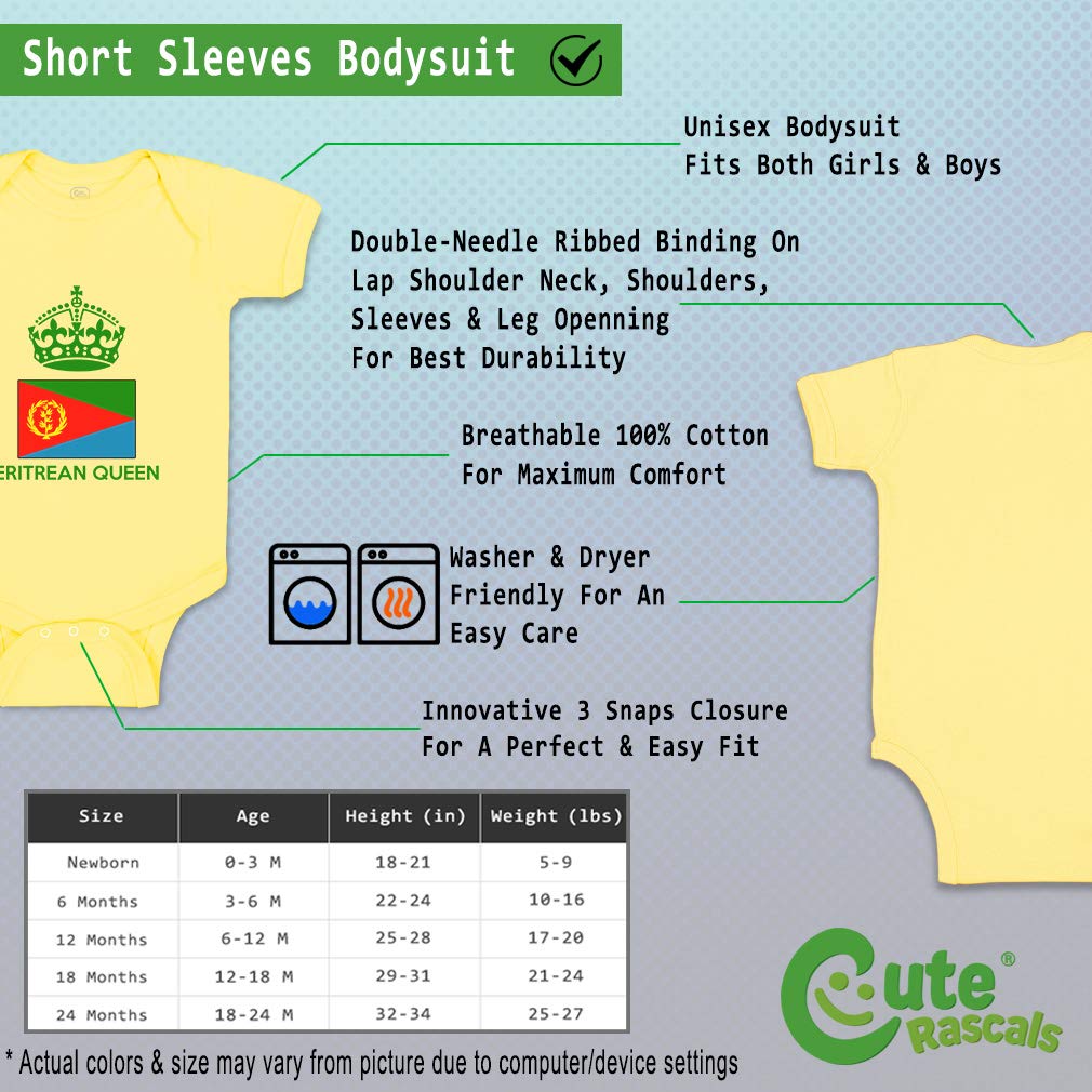 Custom Eritrean Queen Crown Baby Bodysuit - Funny Cotton Onesie for Boys & Girls - Perfect for Birthdays, Holidays & Family Photos