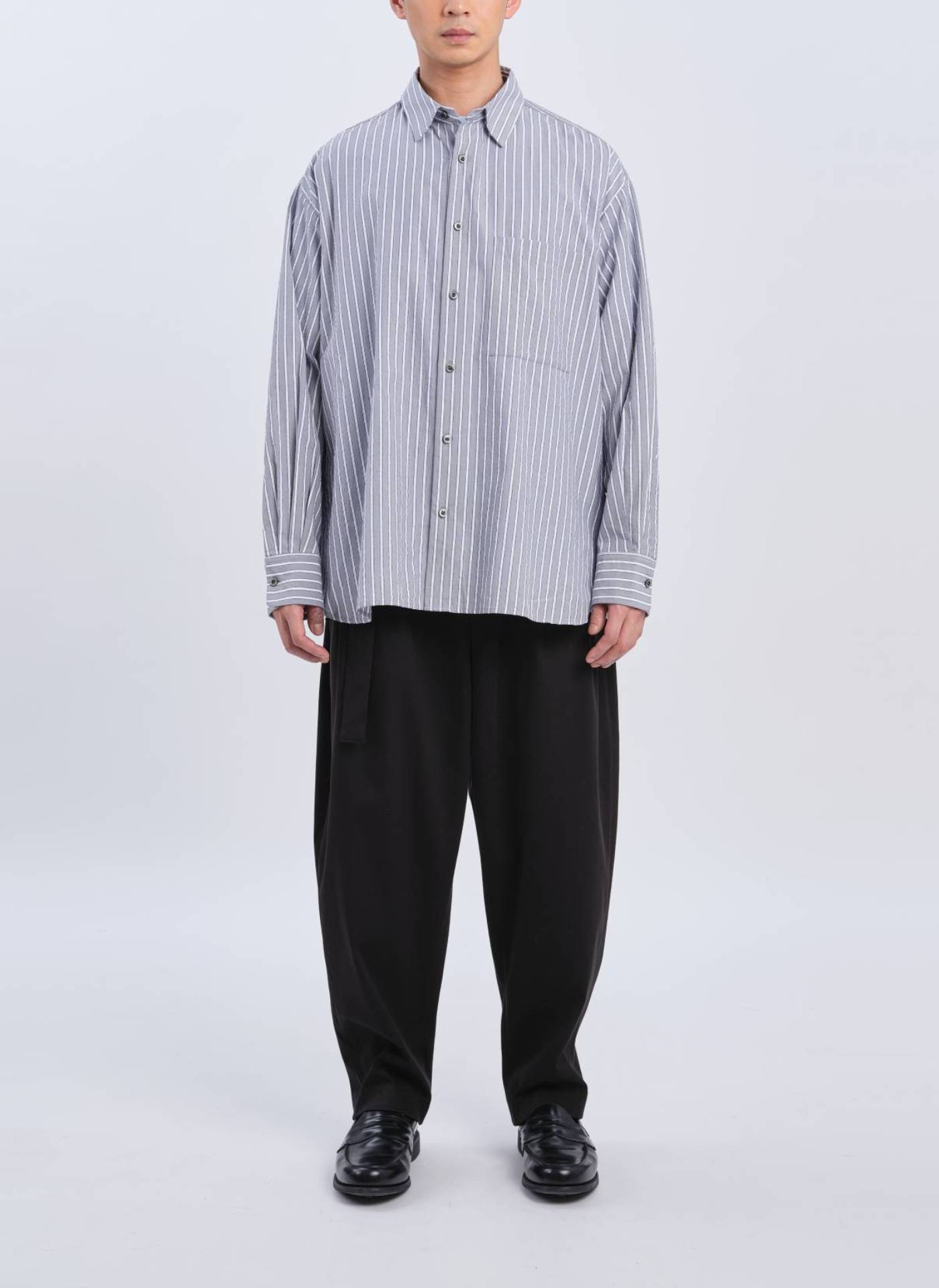 Classic Cotton Seersucker Collar Shirt for Men - Breathable Summer Casual Wear for Office & Outdoor Activities