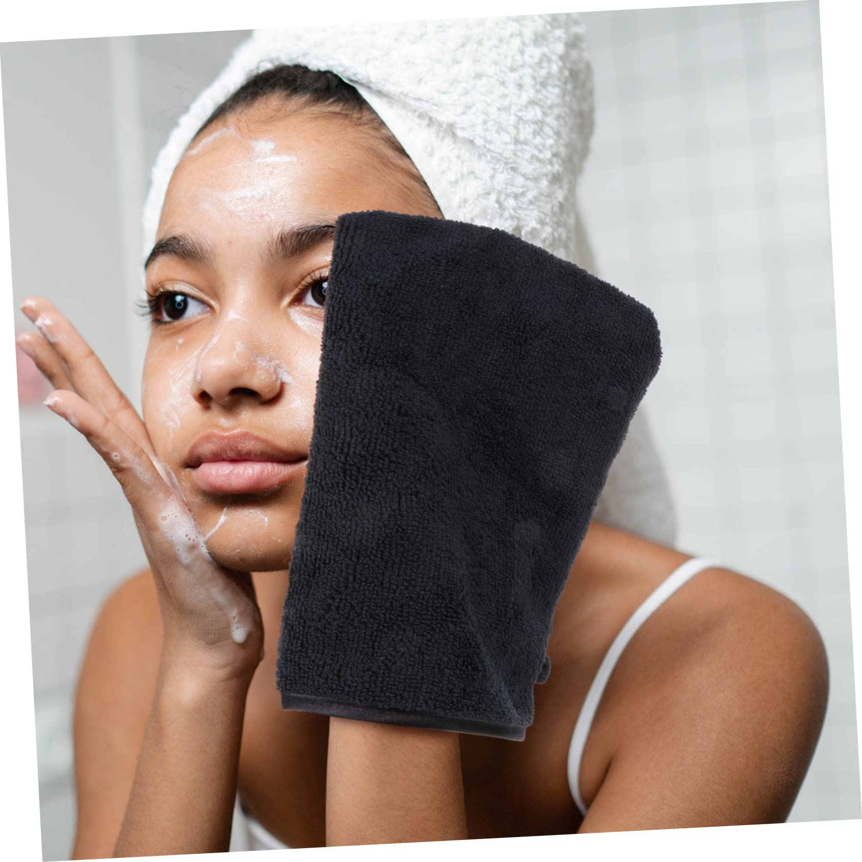 Soft Exfoliating Gloves for Face Cleaning & Makeup Removal - Set of 8 for Spa & Skincare