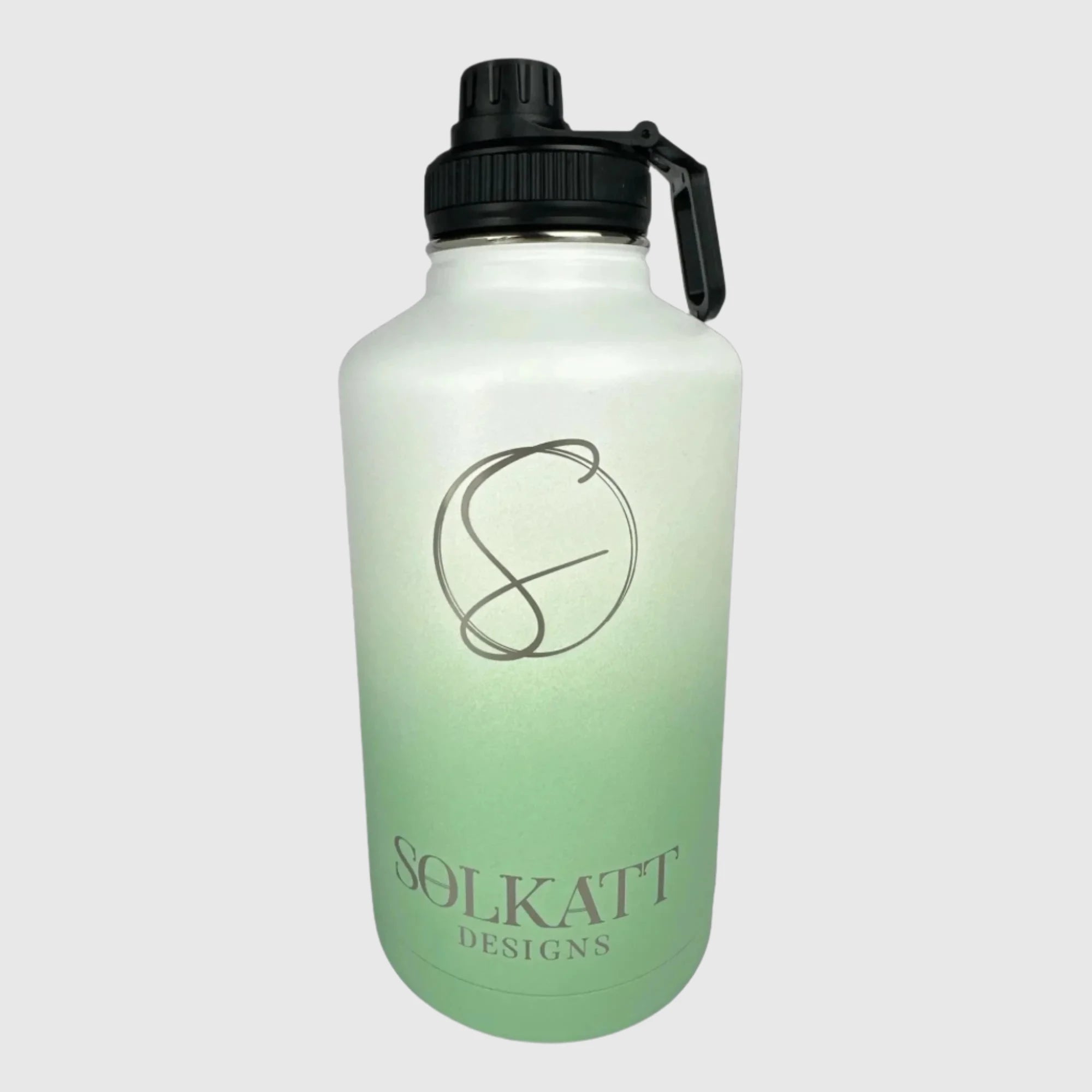 Pastel Green Insulated Stainless Steel Water Bottle 64oz (1.9L) - Leakproof & Sweatproof for Gym, Hiking, Camping & Outdoor Activities