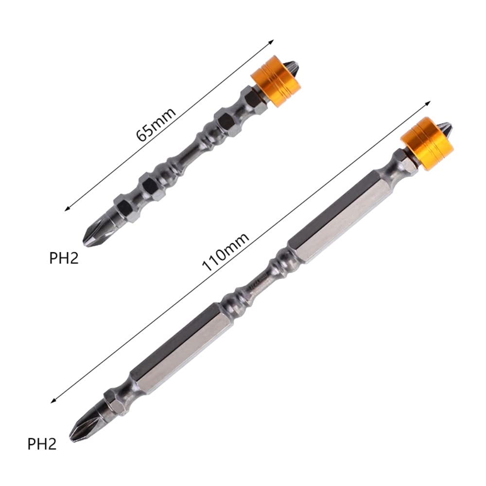 10PCS 65mm & 110mm Magnetic Screwdriver Bit Set - 1/4