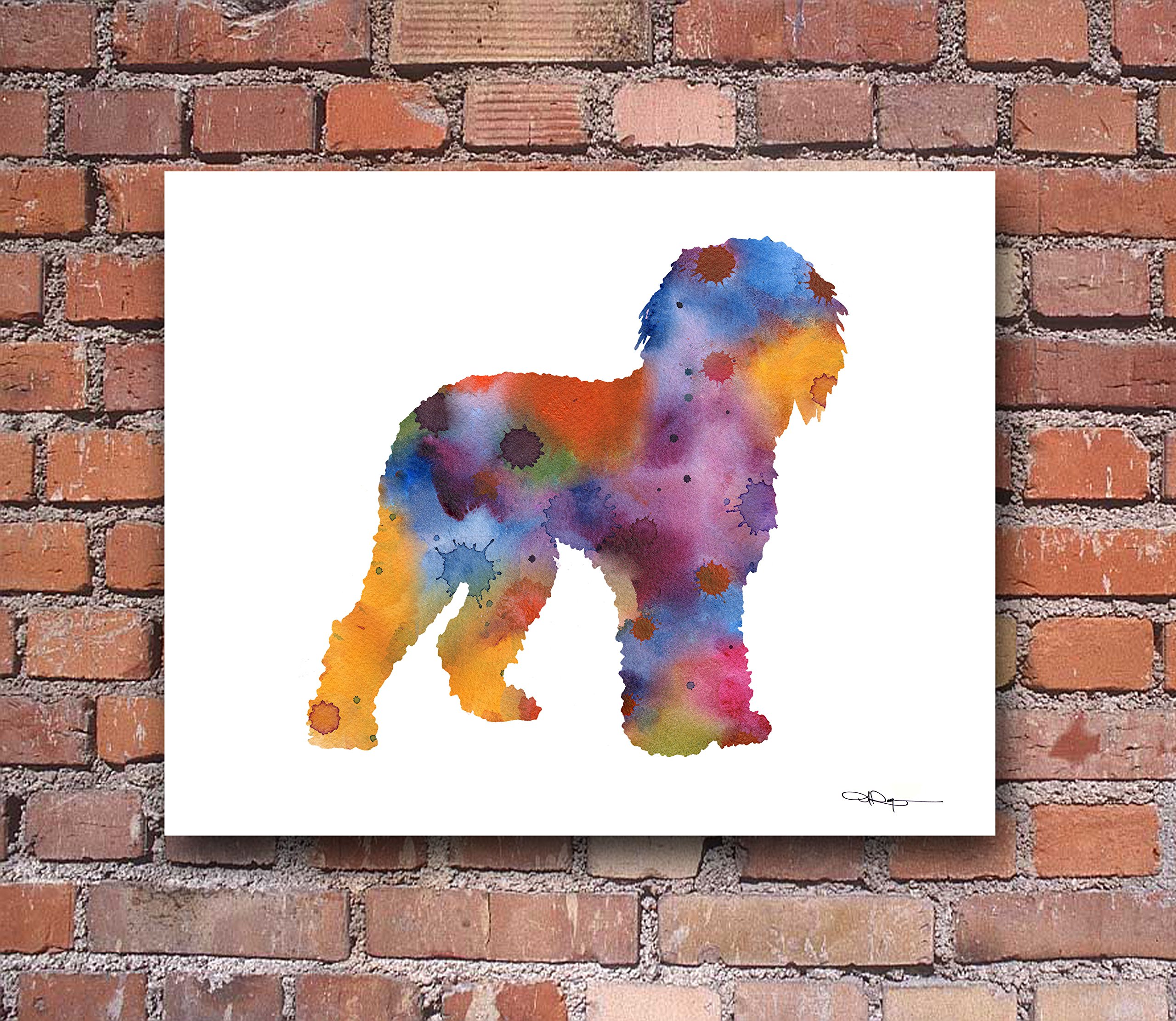 Labradoodle Abstract Watercolor Dog Art Print - Handmade Canine Painting by Artist DJ Rogers - Perfect for Pet Lovers' Home Decor & Gift Ideas