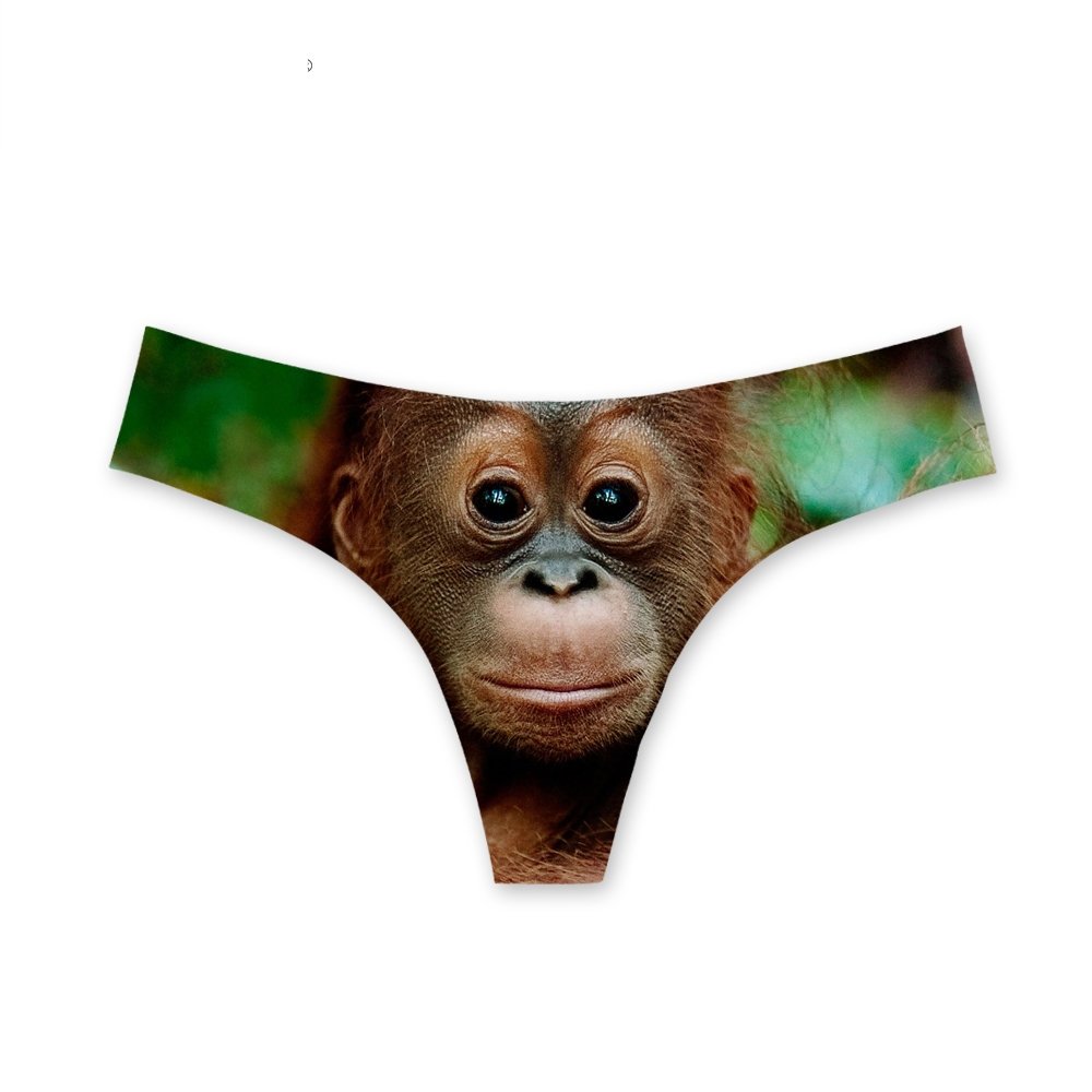 HUGS IDEA Women's Cute Animal Print G-String Thong Panties - Sexy Lingerie for Date Night & Special Occasions