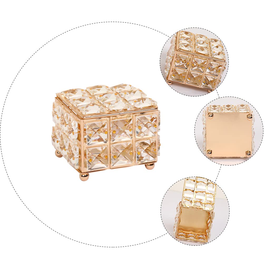 Happyyami Elegant Square Jewelry Box with Lid - Stylish Jewelry Storage Organizer for Girls, Women | Perfect for Home Decor, Vanity Table, Gift Giving & Travel Accessories