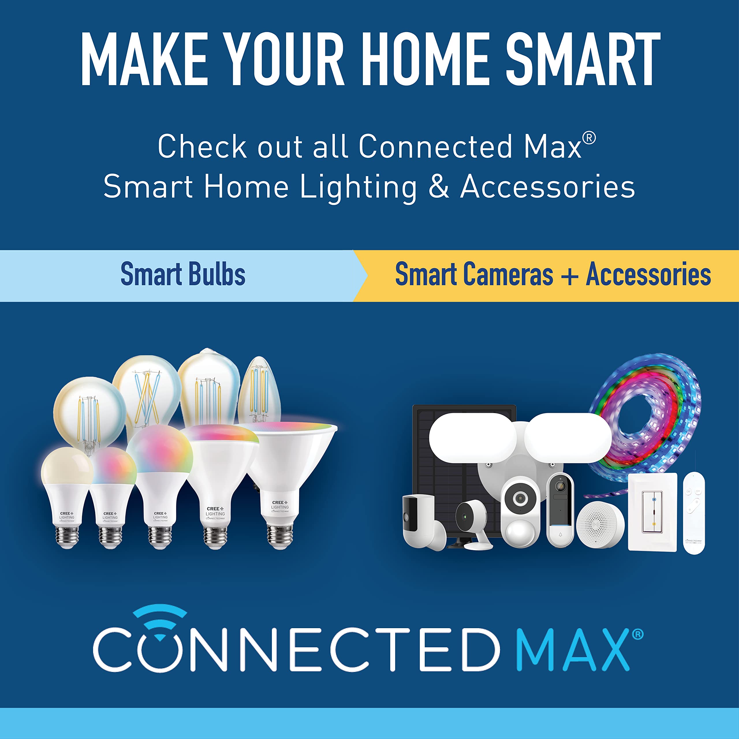 Cree Lighting Connected Max Solar Panel for Smart Outdoor Camera - 1 Panel, White (CMACC-ODSP-BL) | Weatherproof Solar Charger for Home Security Cameras | Perfect for Driveway Monitoring, Backyard Surveillance & Front Door Protection
