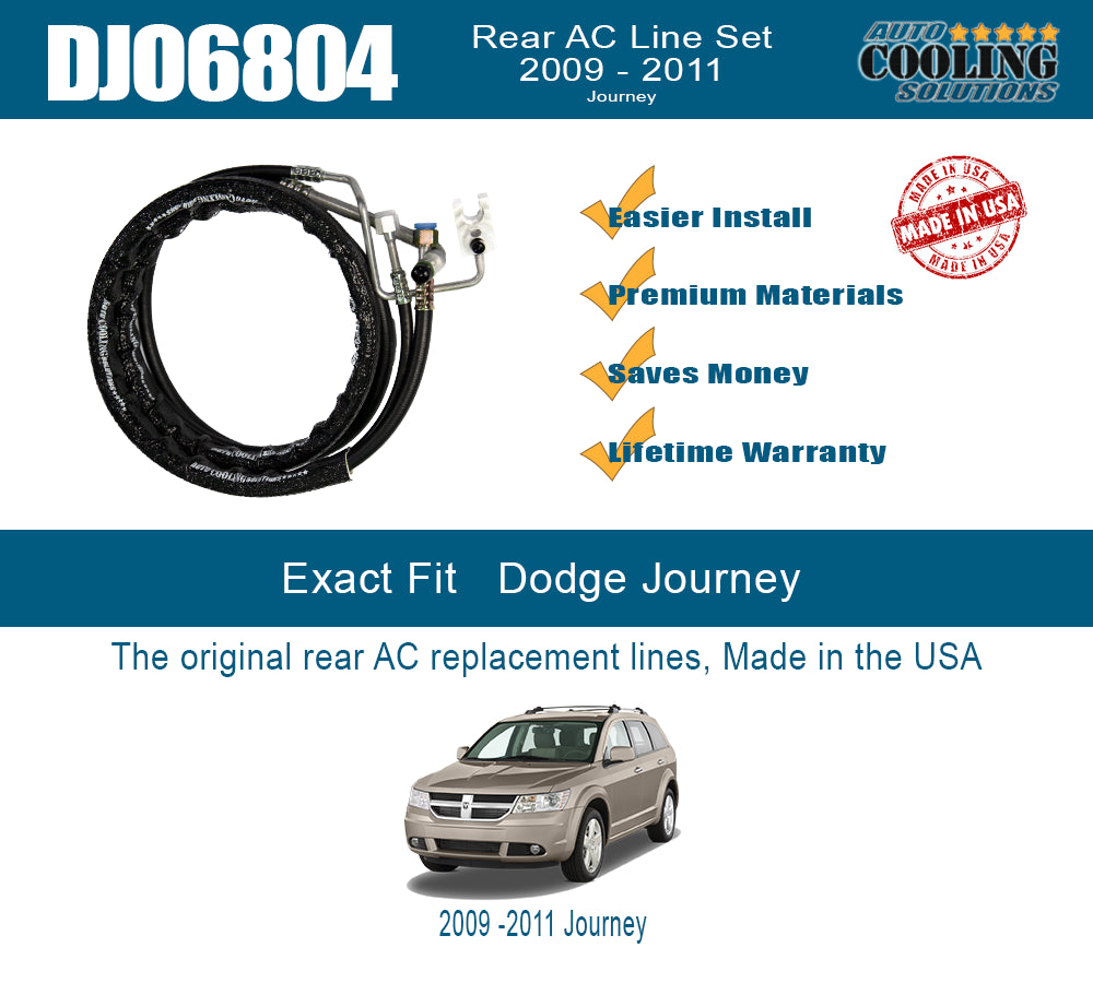 Rear AC Line Set for Journey 2009-2011 - Replacement AC Refrigerant Lines - Perfect for Dodge Journey AC System Repair & Maintenance