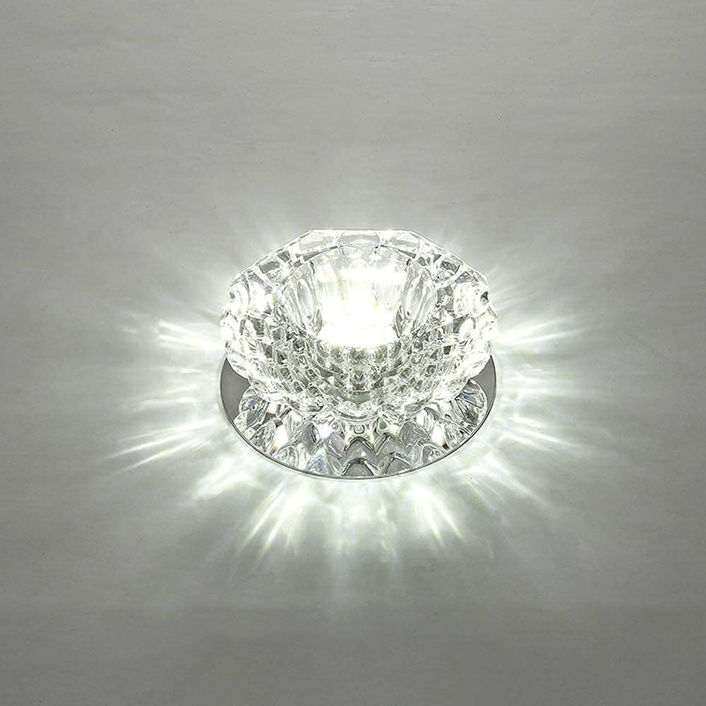 Modern 3W LED Downlight - Crystal Glass Recessed Lighting for Home & Commercial Use - Perfect for Bedroom & Entrance