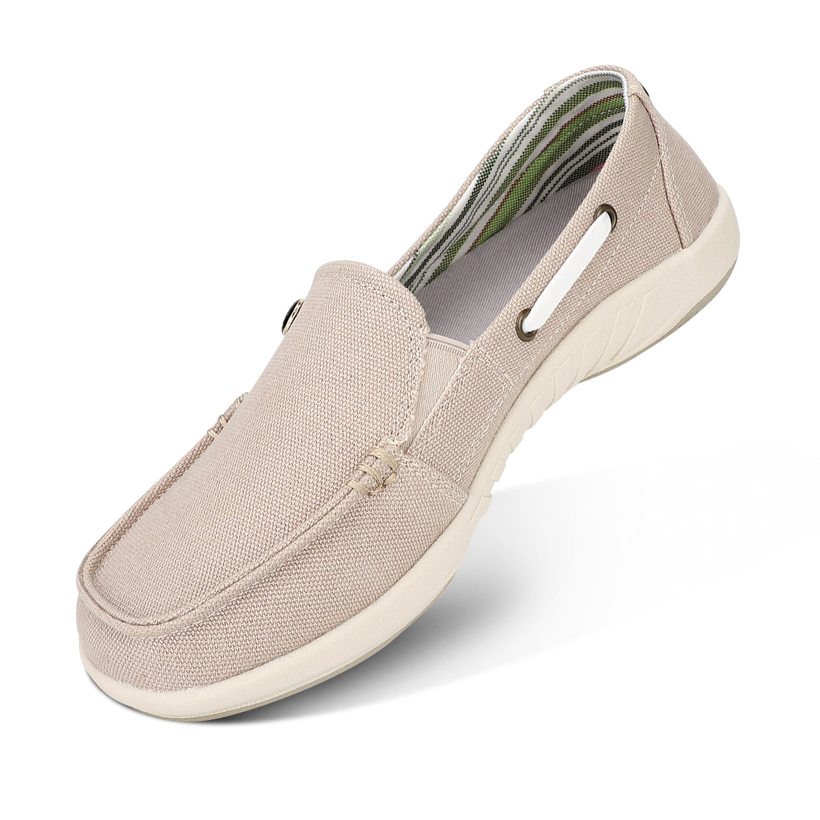 Women's Comfortable Canvas Loafer Shoes - Casual Slip-On Flats for Walking, Work & Travel - Breathable & Lightweight Everyday Shoes