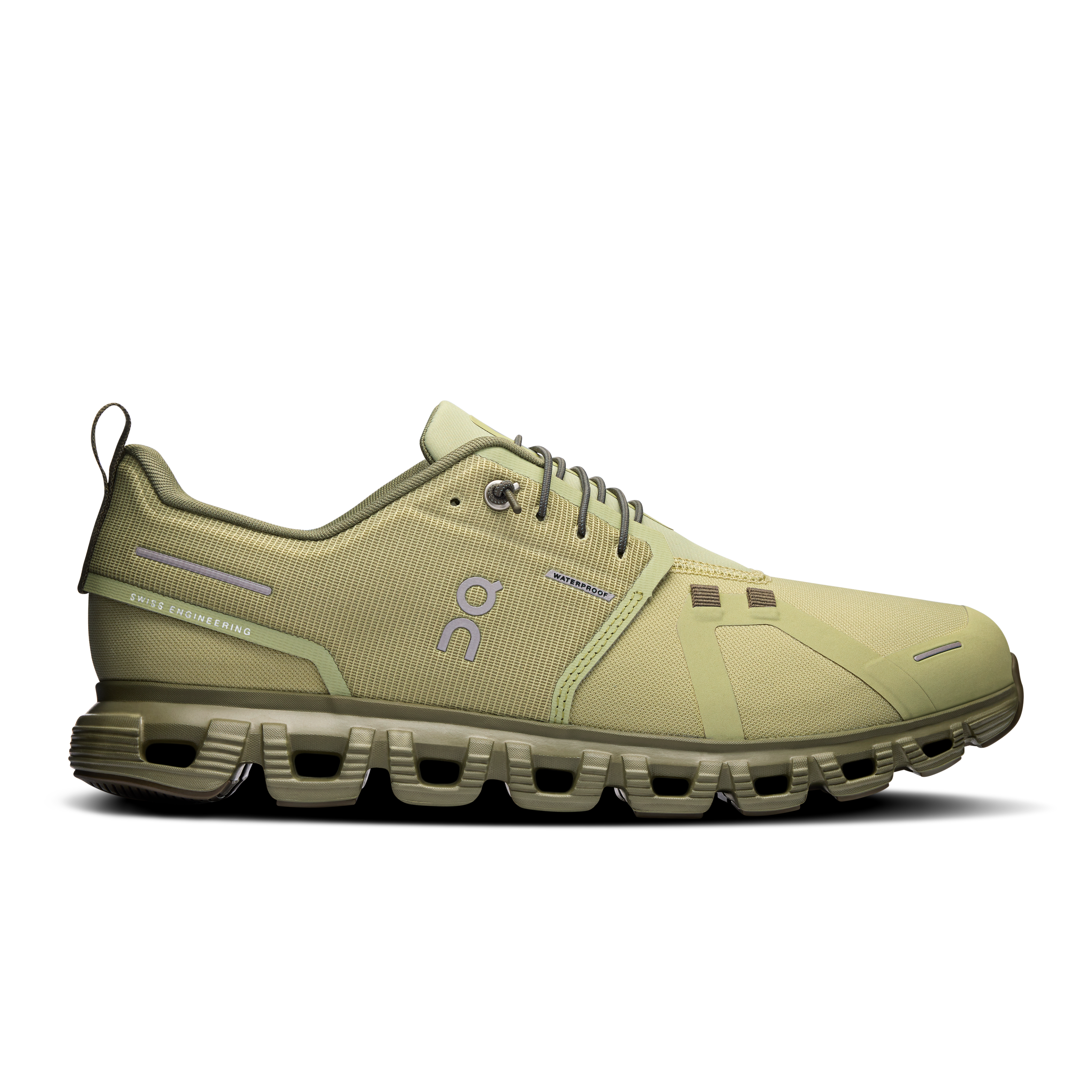 On Running Men's Cloud 6 WP Waterproof Trail Running Shoes - Caper/Grove Color - Lightweight & Comfortable for Hiking, Jogging, and Outdoor Adventures