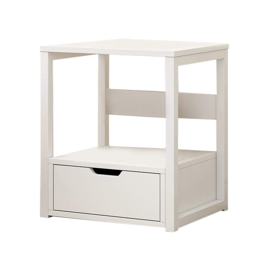 2-Drawer Nightstand with Shelf Storage - Modern Bedside Table for Bedroom, Office & Dorm | Steel Frame & Wood Top with Easy Pull Fabric Bins | Perfect for Small Spaces & Apartment Living