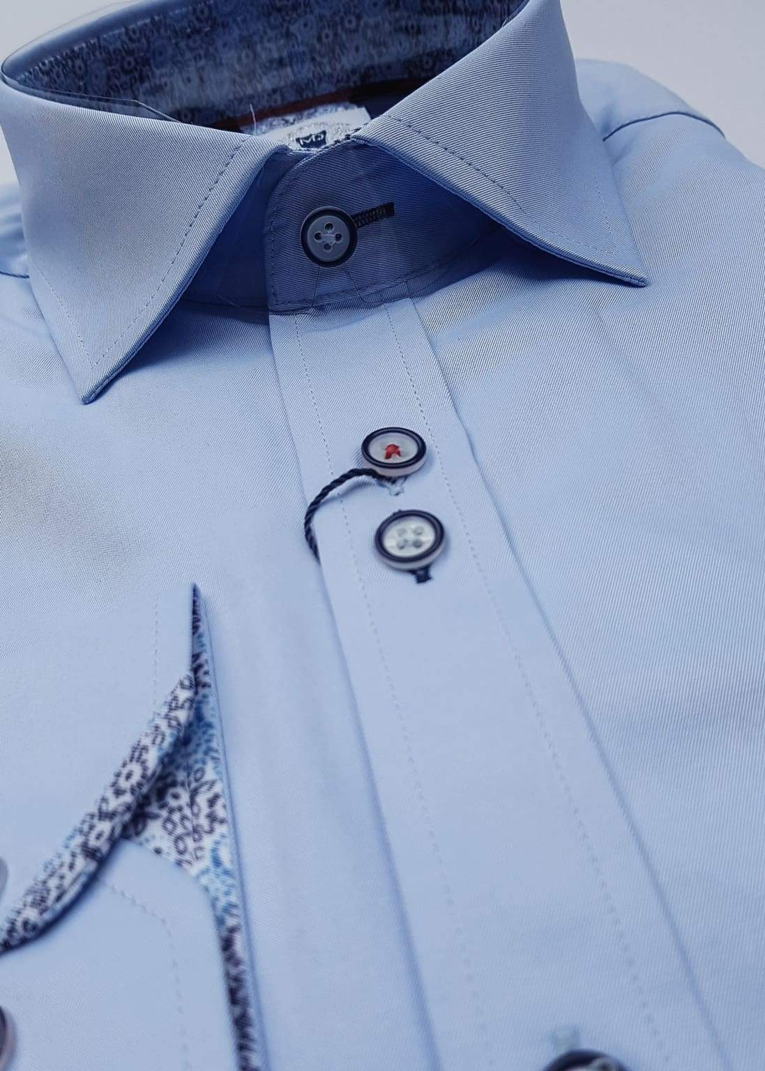 Marc Darcy Alfie Sky Blue Long Sleeve Casual Shirt for Men - Perfect for Office, Date Night & Formal Occasions