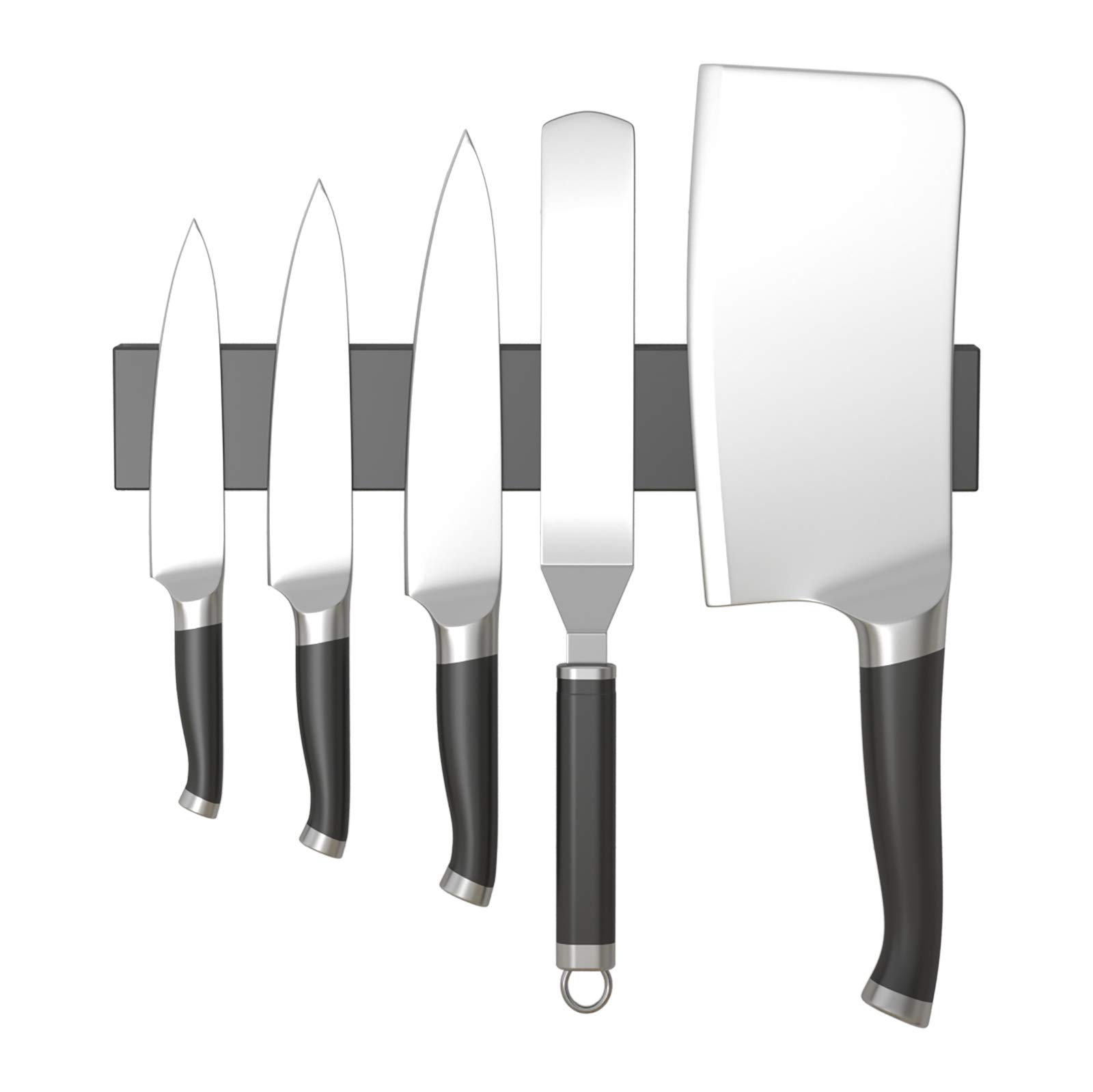 ALPHYSE 12 Inch Magnetic Knife Strip - No Drill Adhesive Stainless Steel Wall Mount Knife Holder | Space-Saving Kitchen Storage for Knives, Scissors & Utensils | Perfect for Small Kitchens, RVs & Dorm Rooms