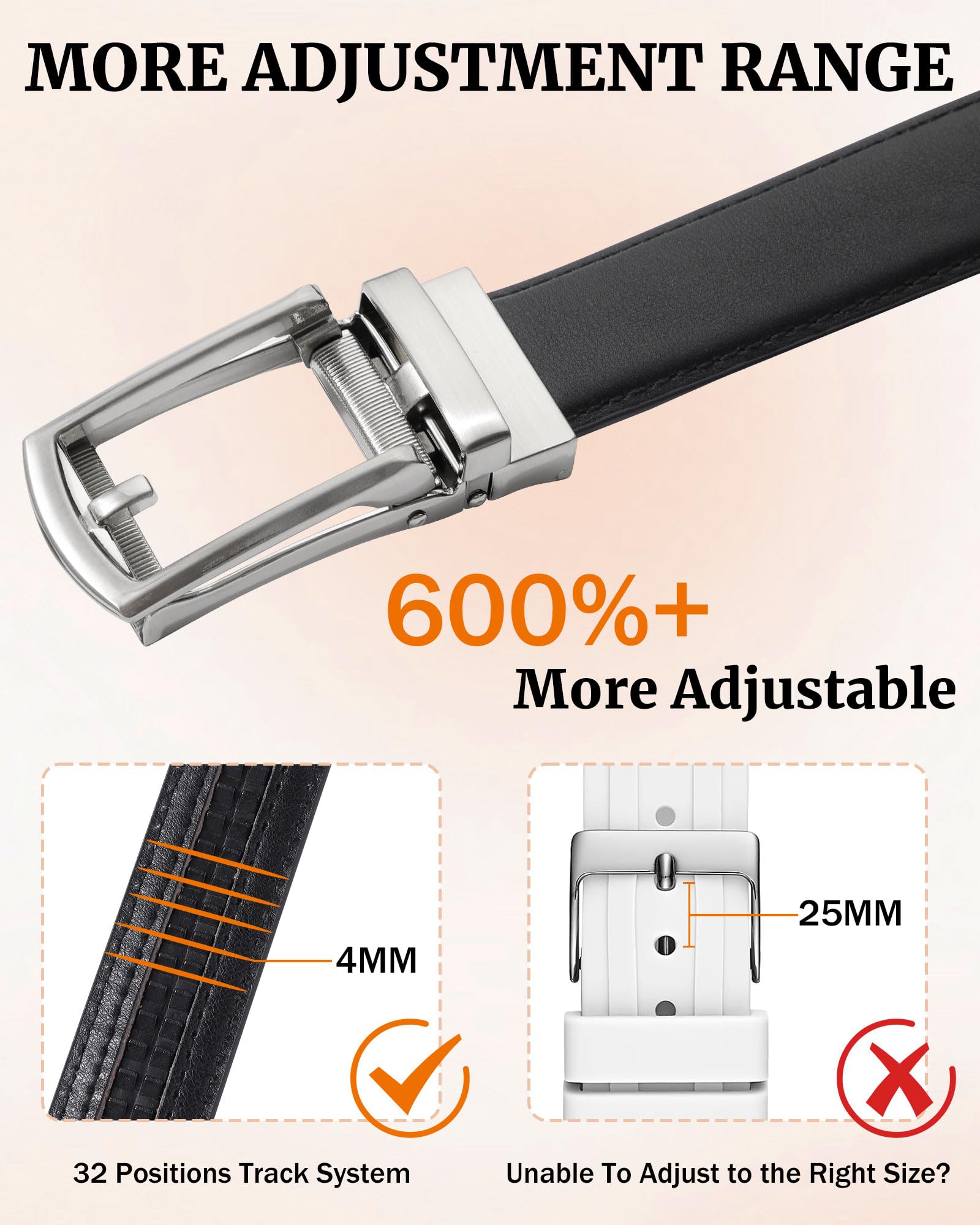AWAYTR Boys Ratchet Belt for Kids - Adjustable Leather Belts for Dress Pants, Uniform & Jeans | Black & Brown | Perfect for School, Church & Special Occasions
