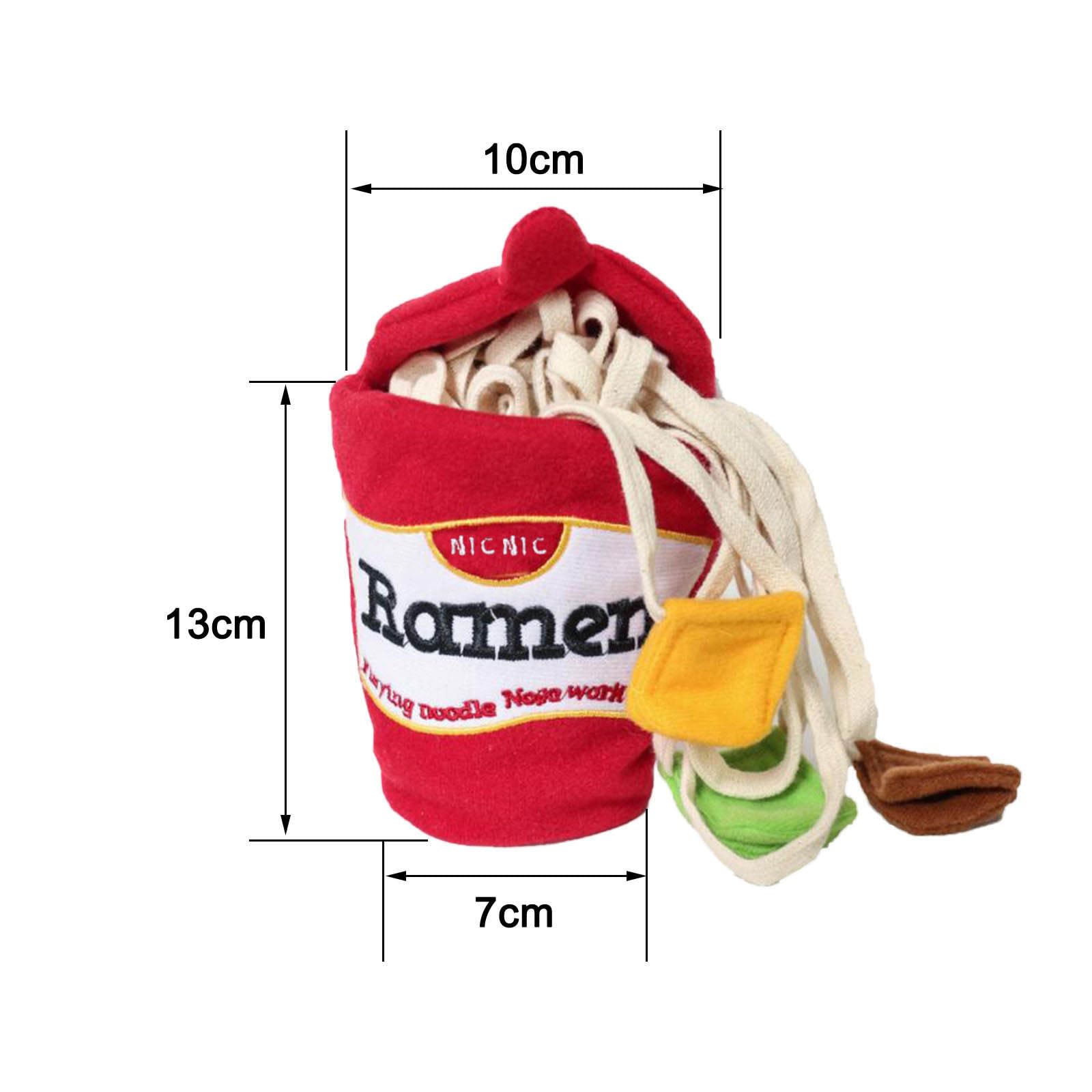 Interactive Dog Puzzle Toys for Small & Medium Dogs - Ramen Noodle Cup Chew Toy with Sniffing & Hide and Seek Game - Plush Nose Work Training Toy (Red) | Perfect for Mental Stimulation & Anxiety Relief