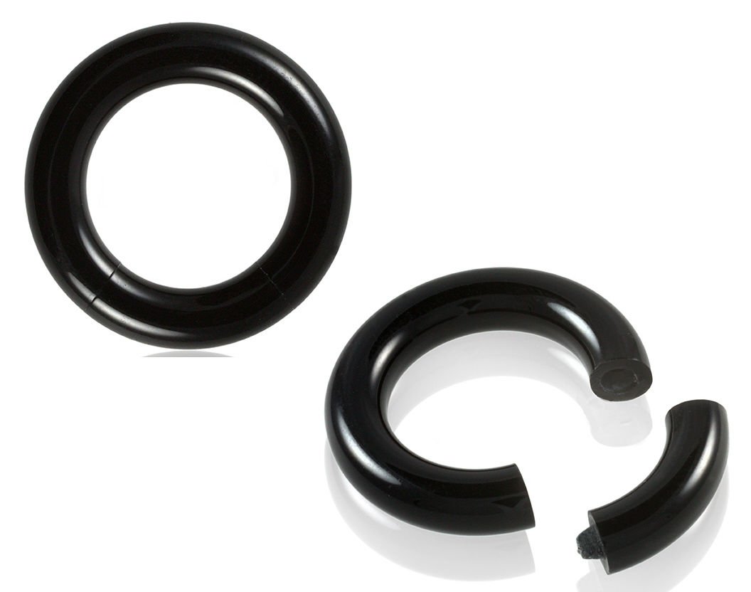 Black Acrylic Segment Rings Captive Bead Body Jewelry - Stylish & Durable Piercing Accessories for Nose, Lip, Ear & Eyebrow Rings | Perfect for Alternative Fashion & Body Modification