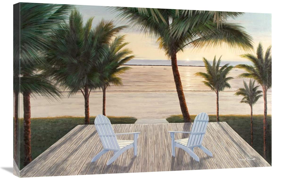 24 x 36 Inch Diane Romanello Palm Beach Retreat Wall Art Print - Tropical Coastal Decor for Living Room, Bedroom & Office